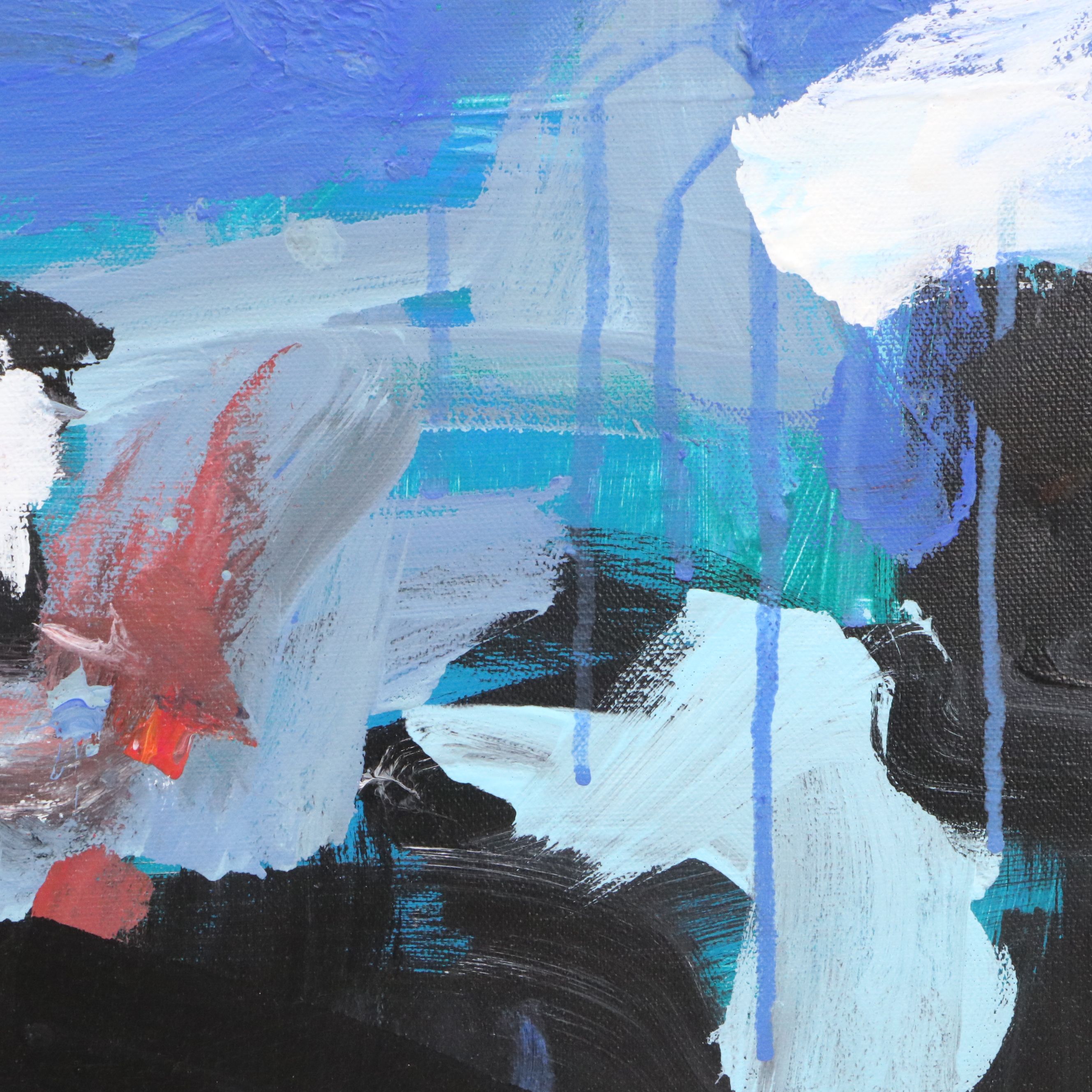 Robbie Kemper Abstract Acrylic Painting "Snow Capped," 21st Century