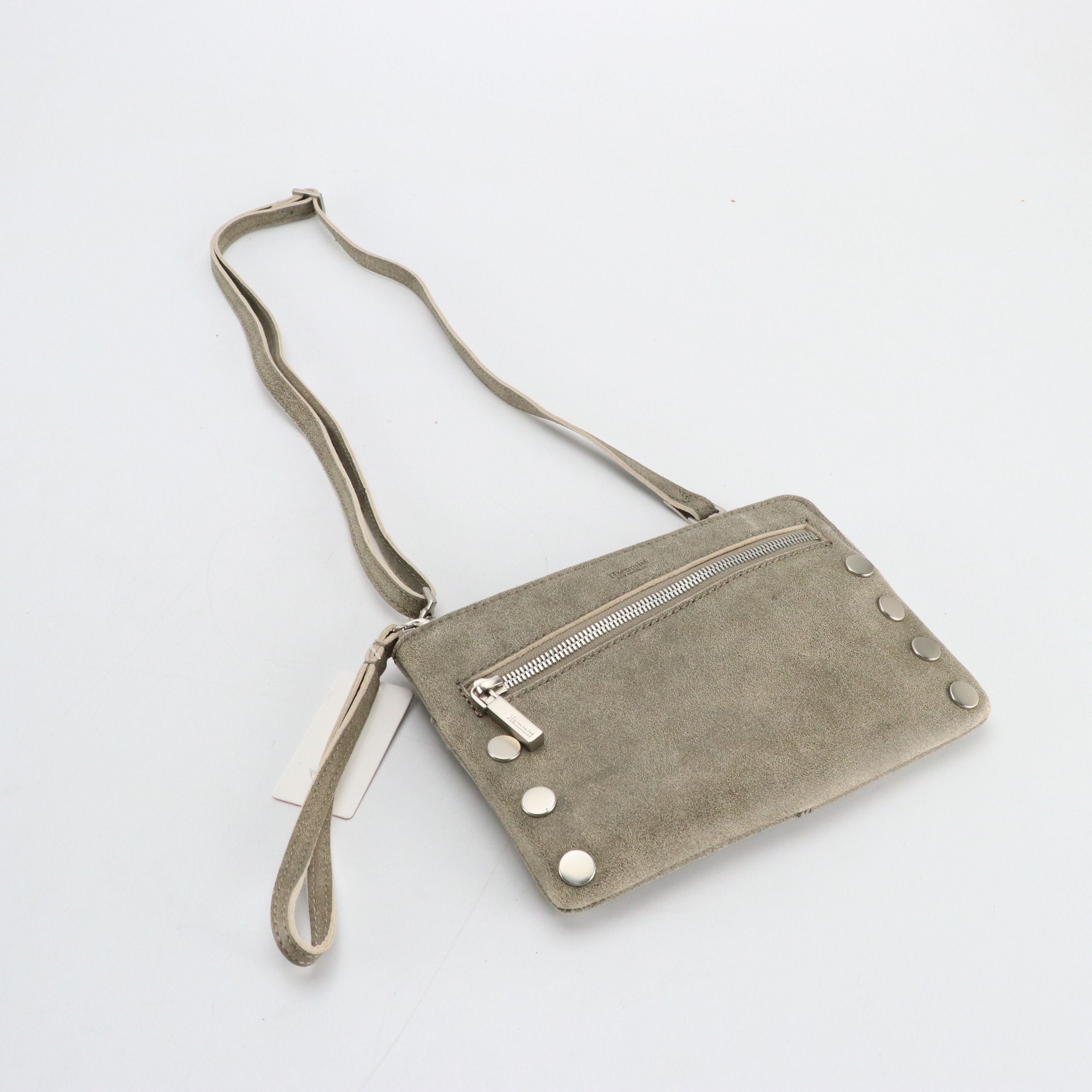 Hammitt "Nash" Clutch in Pewter Distressed Leather, Kipling Coated Canvas Tote