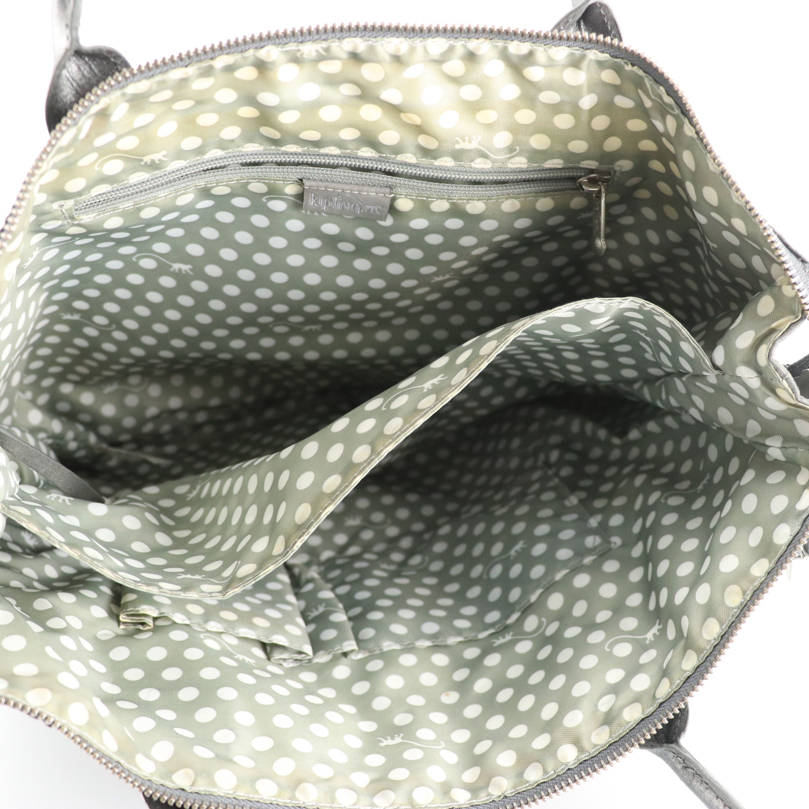 Hammitt "Nash" Clutch in Pewter Distressed Leather, Kipling Coated Canvas Tote