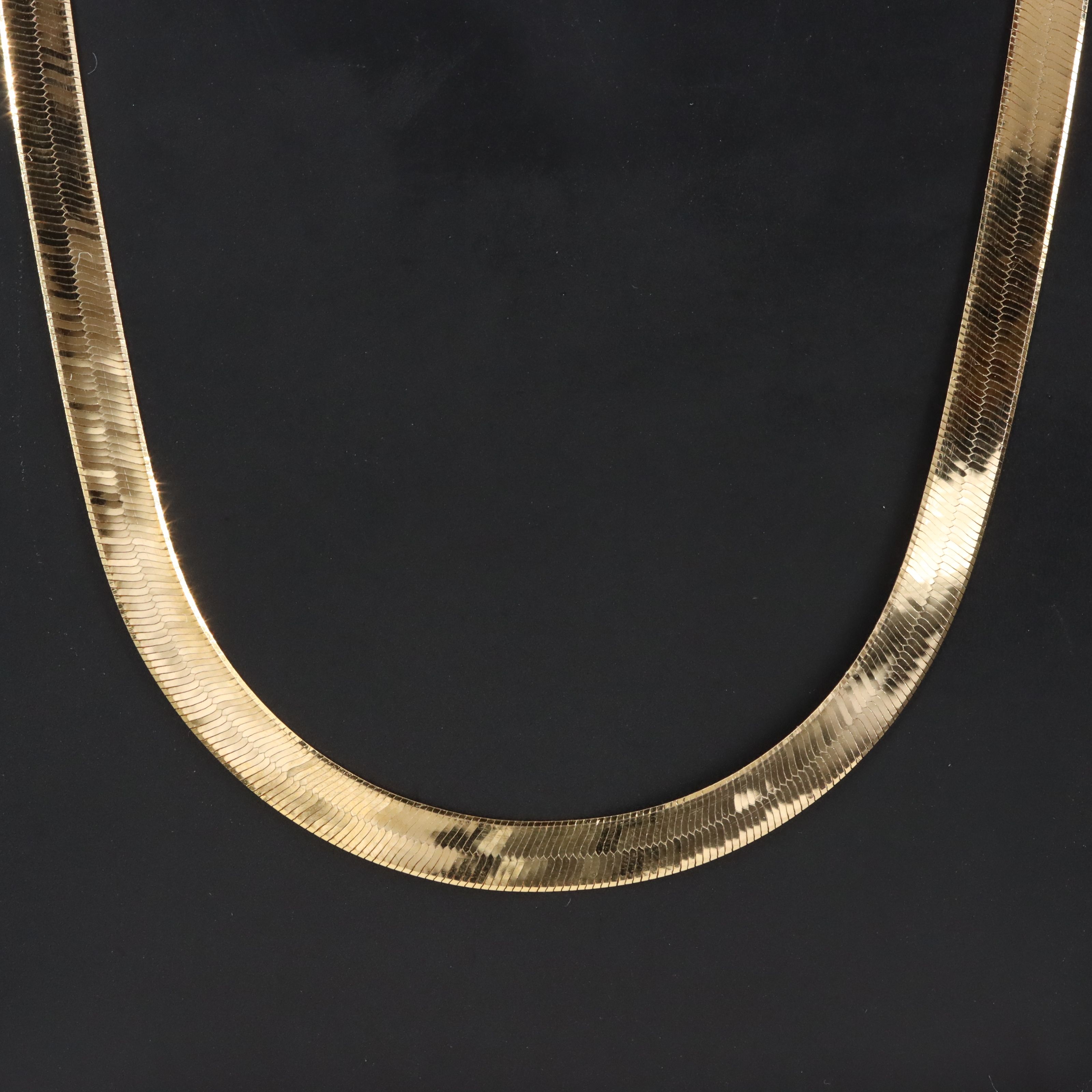 Italian Milor 14K Herringbone Chain Necklace