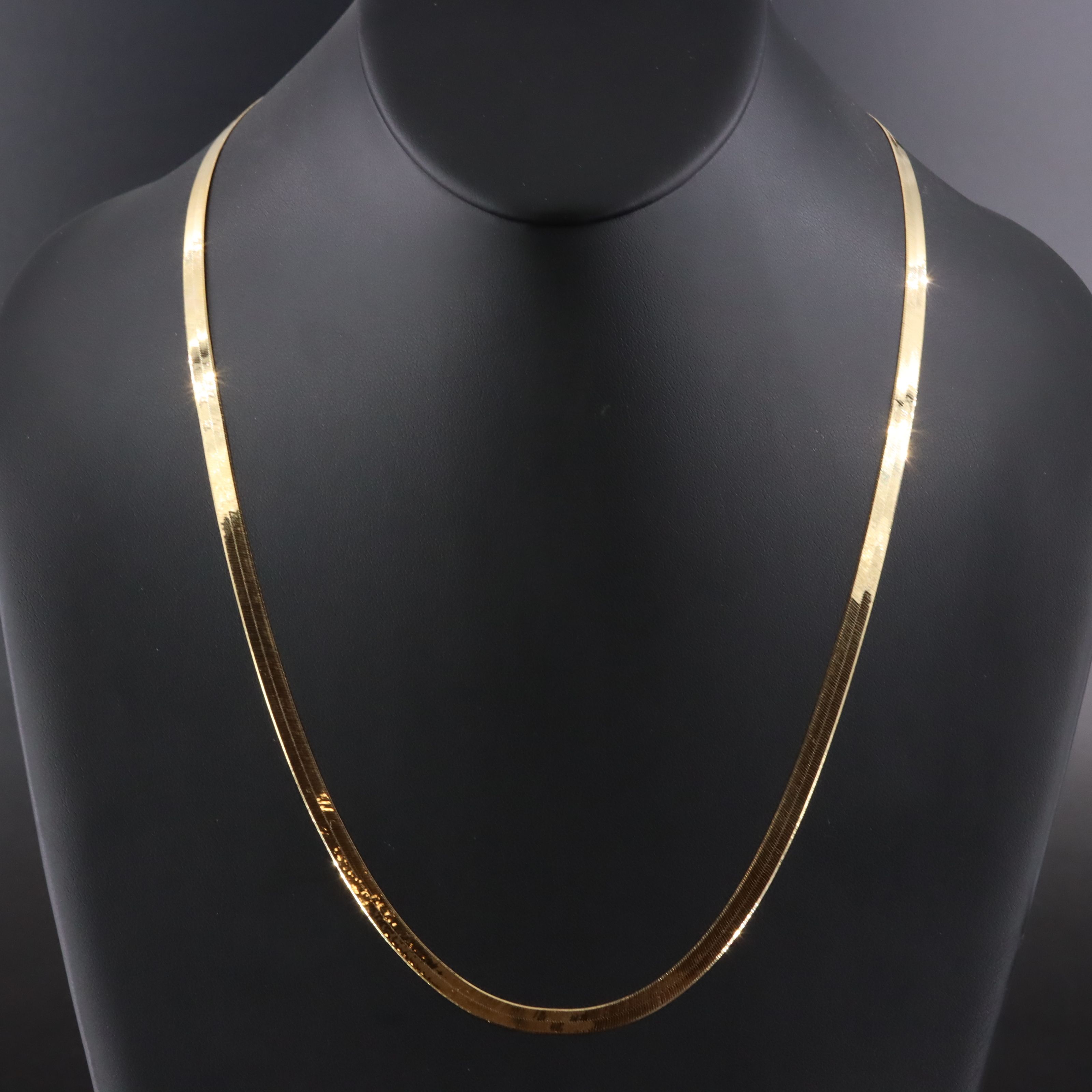 Italian Milor 14K Herringbone Chain Necklace