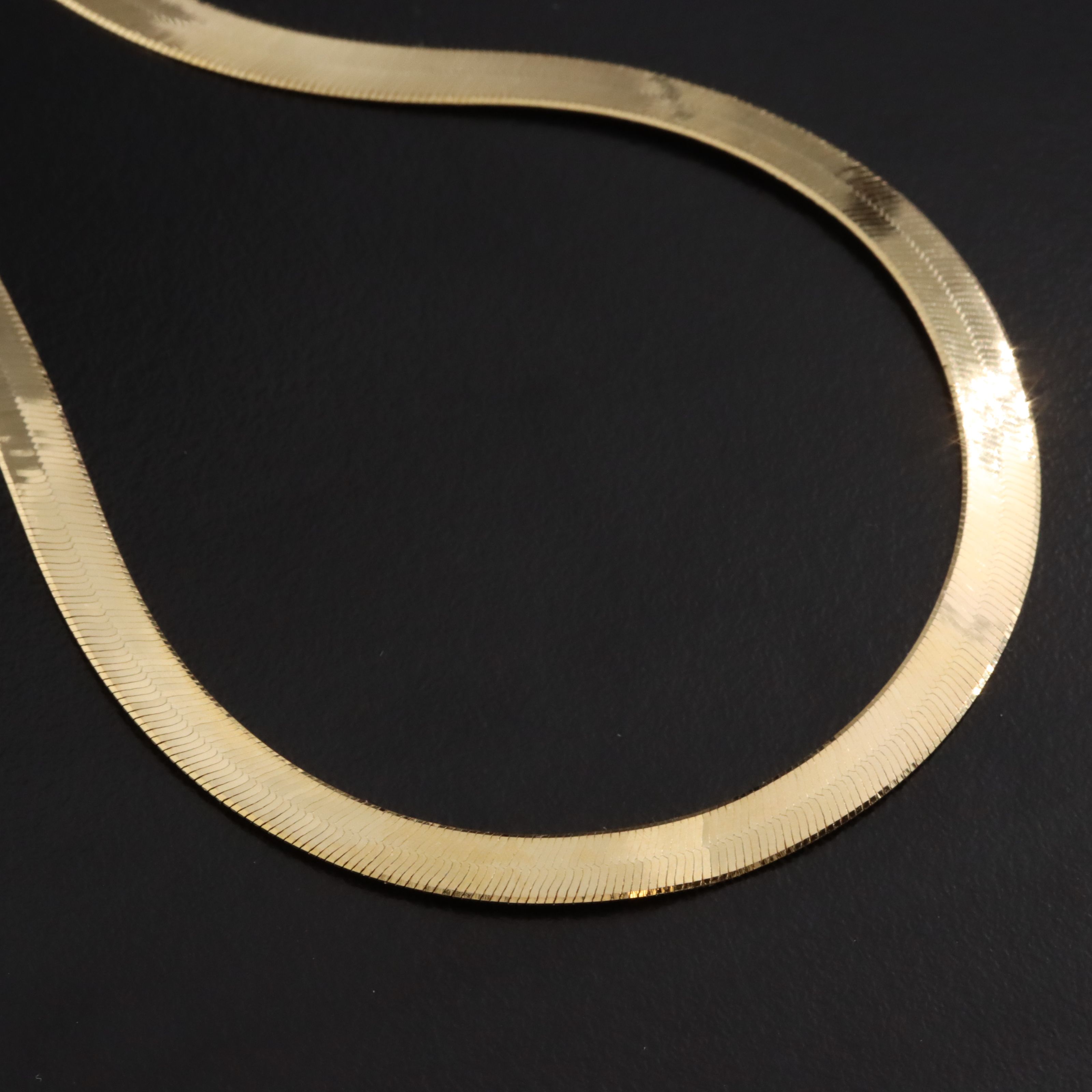 Italian Milor 14K Herringbone Chain Necklace