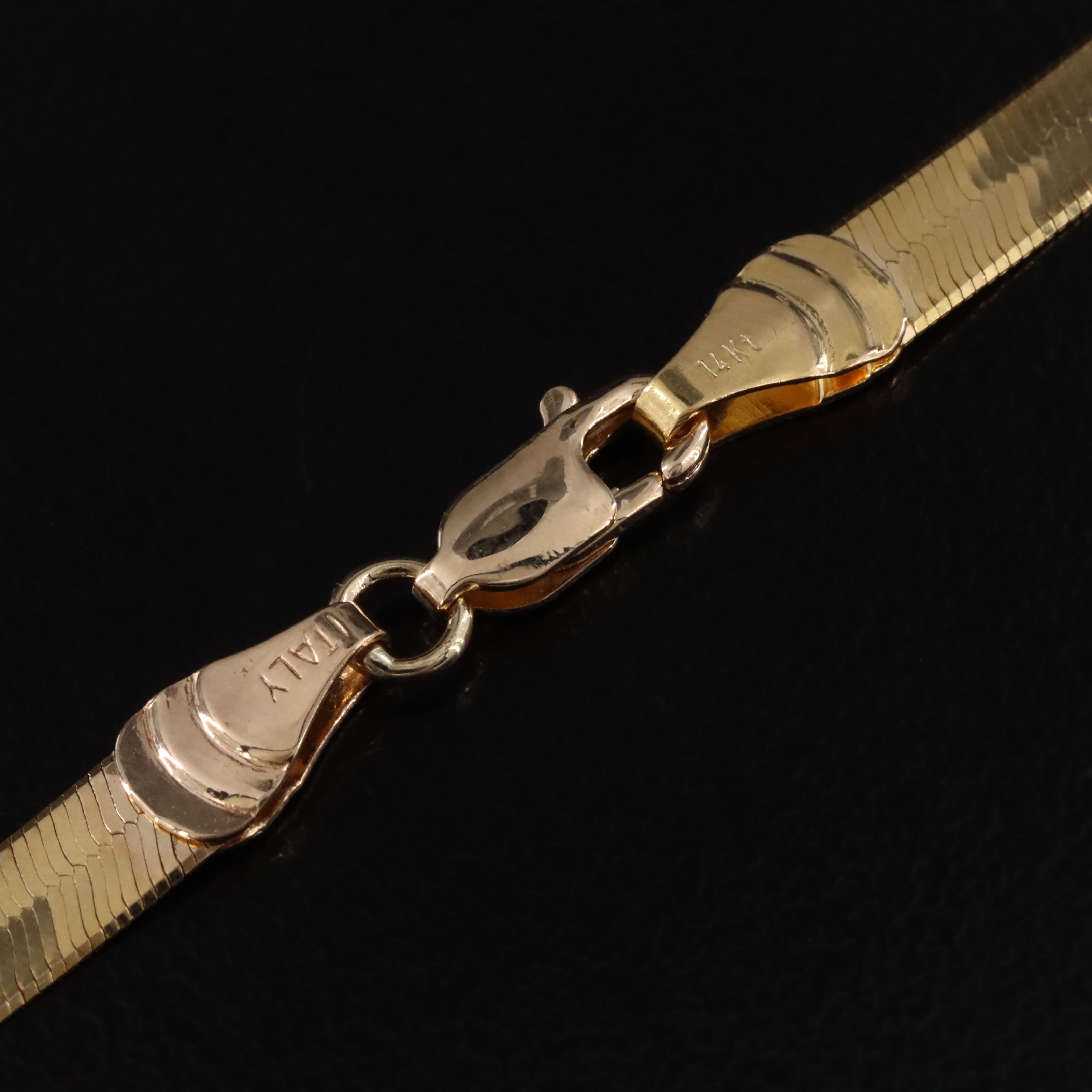 Italian Milor 14K Herringbone Chain Necklace