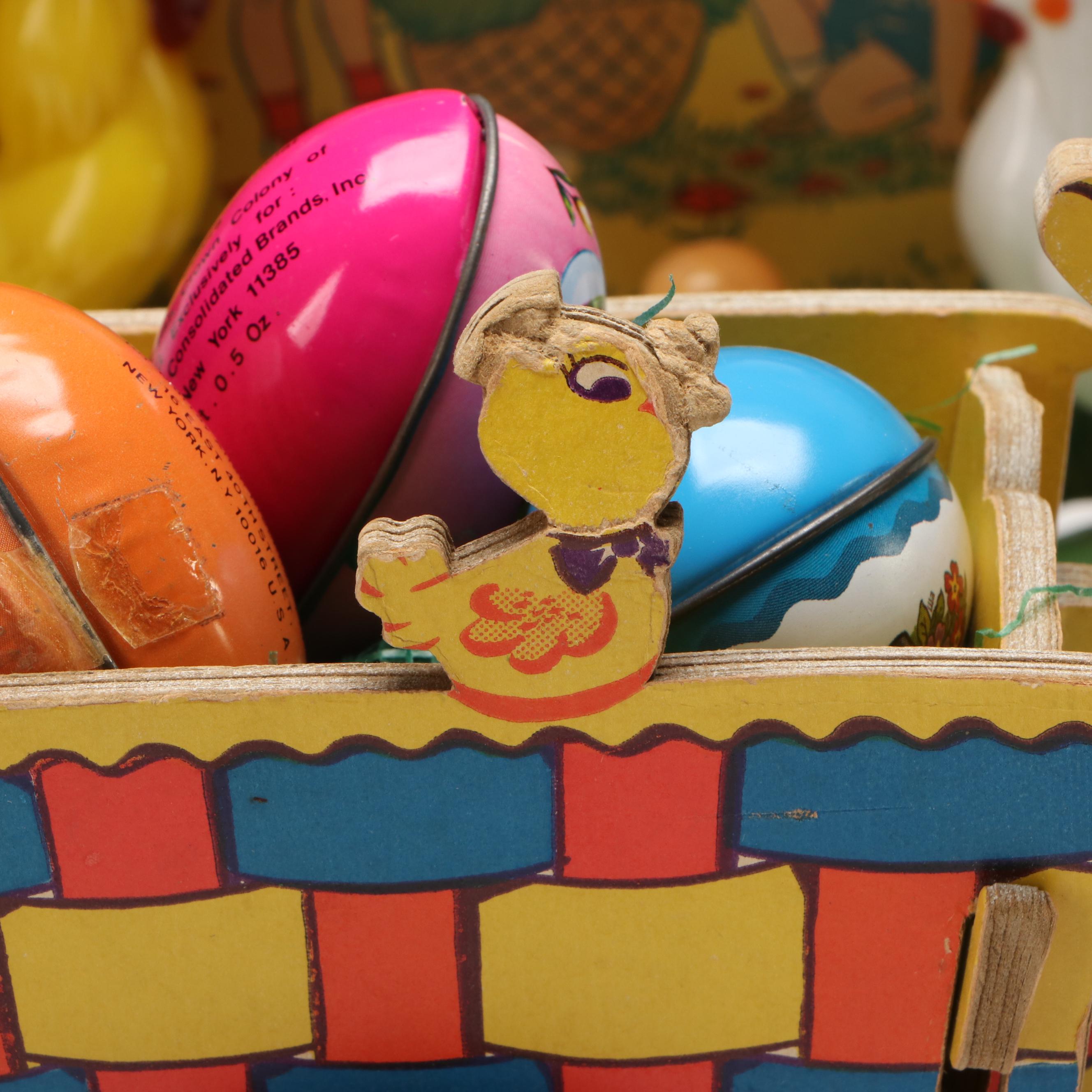 Bunny Jockey Wind-Up Toy with Other Easter Décor and Collectibles