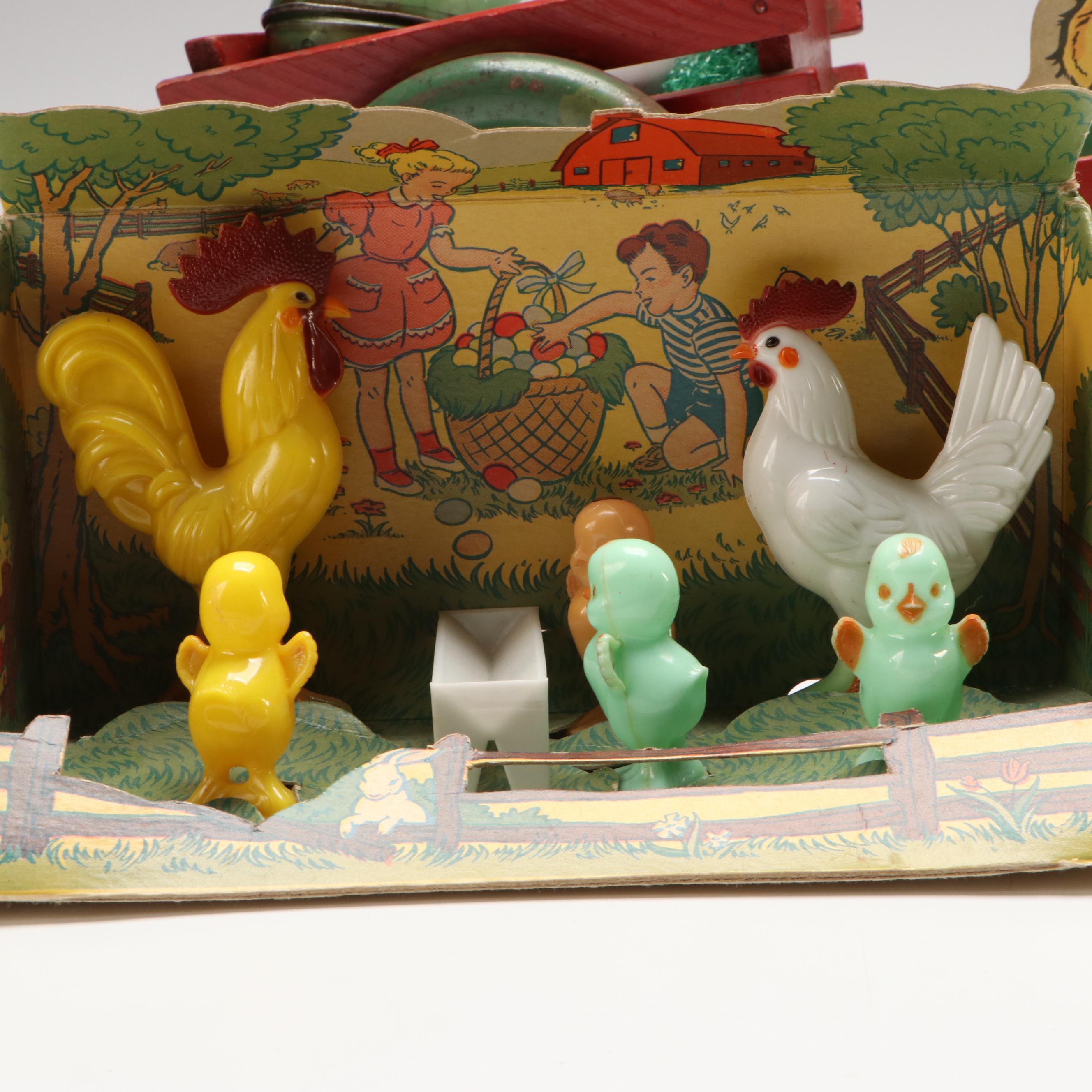 Bunny Jockey Wind-Up Toy with Other Easter Décor and Collectibles