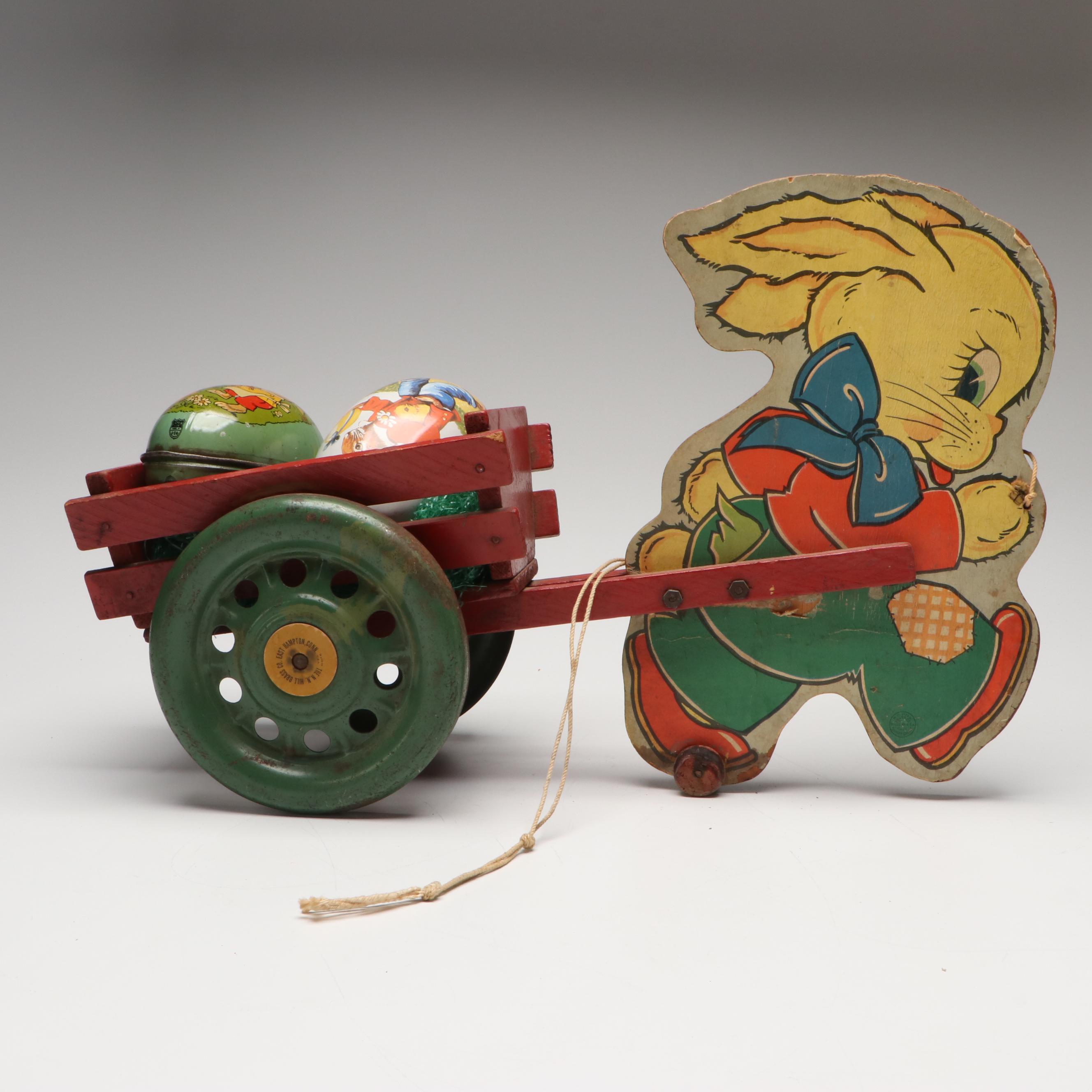 Bunny Jockey Wind-Up Toy with Other Easter Décor and Collectibles