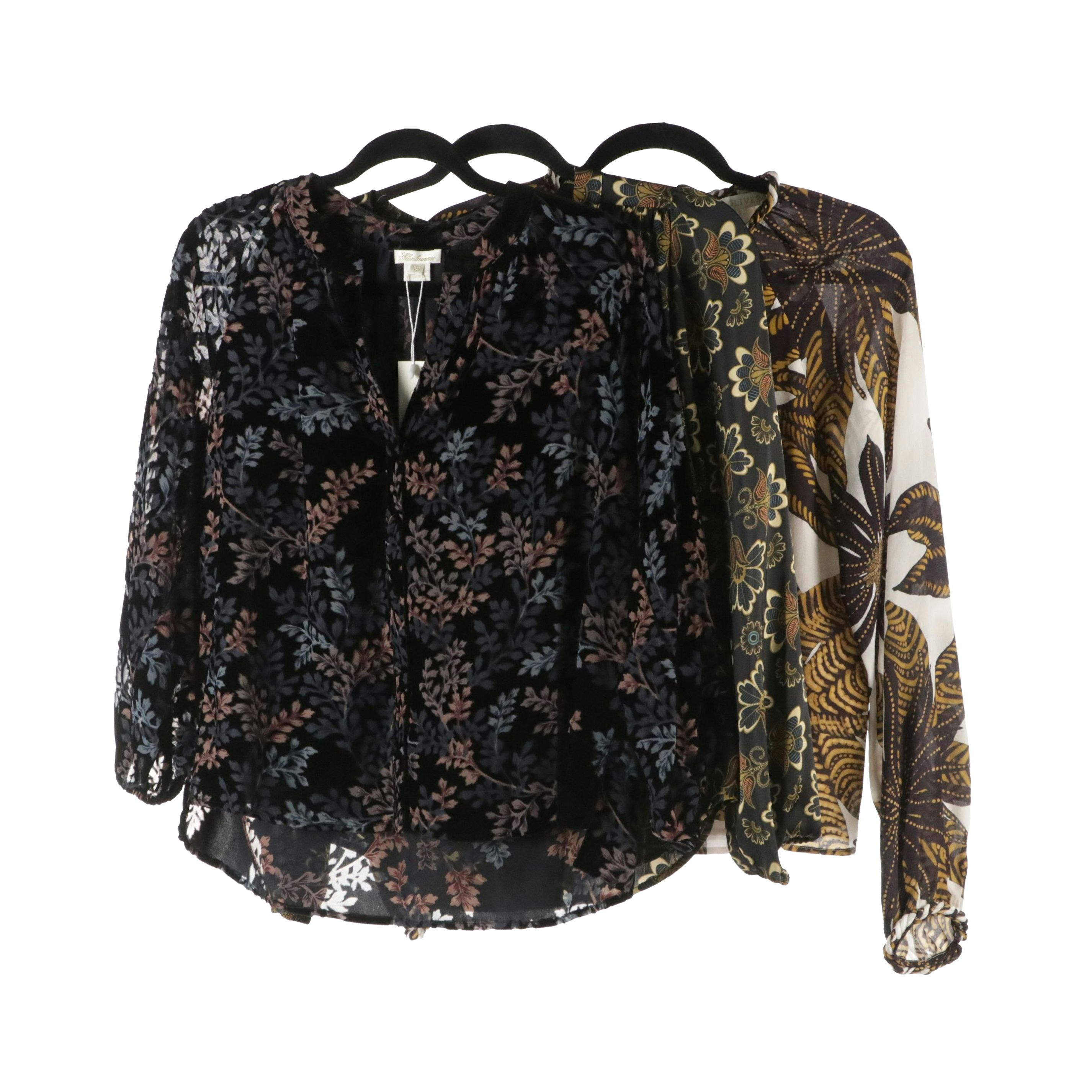 Drew Jalen Button Down, Marie Oliver Piper and Shoshanna Fred Patterned Blouses