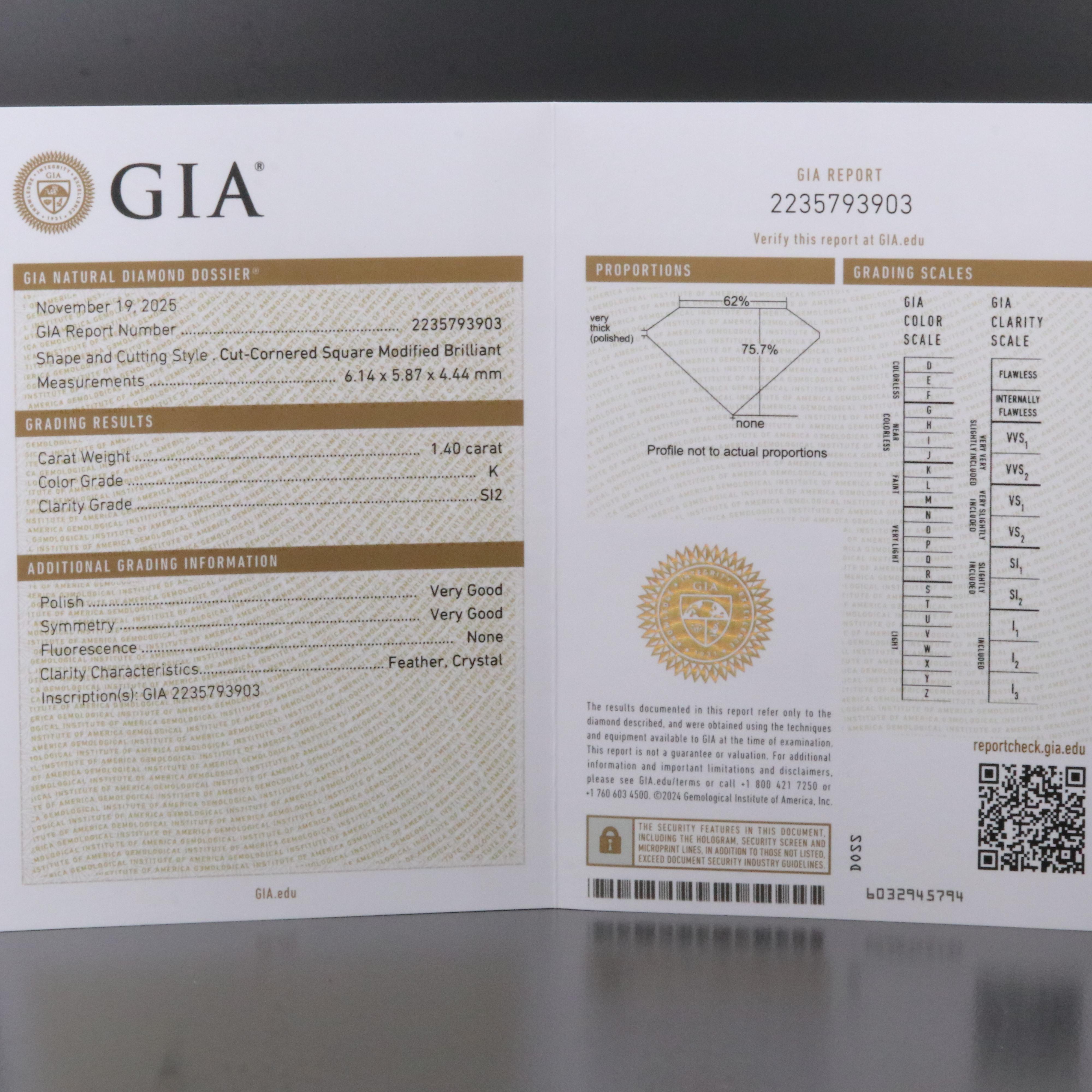 Loose 1.40 CT Diamond with GIA Report