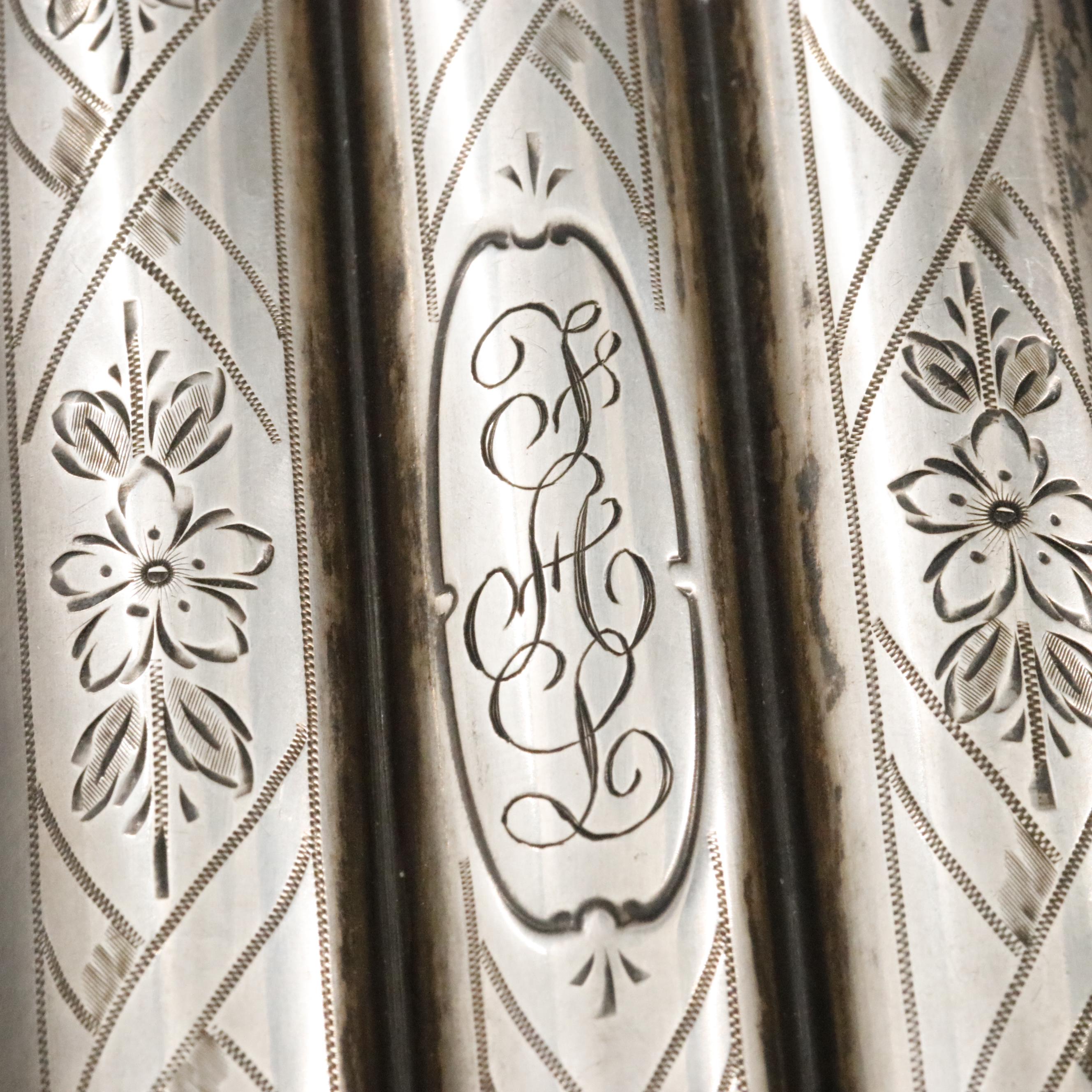 Engraved Sterling Silver Monogrammed Cigar Case