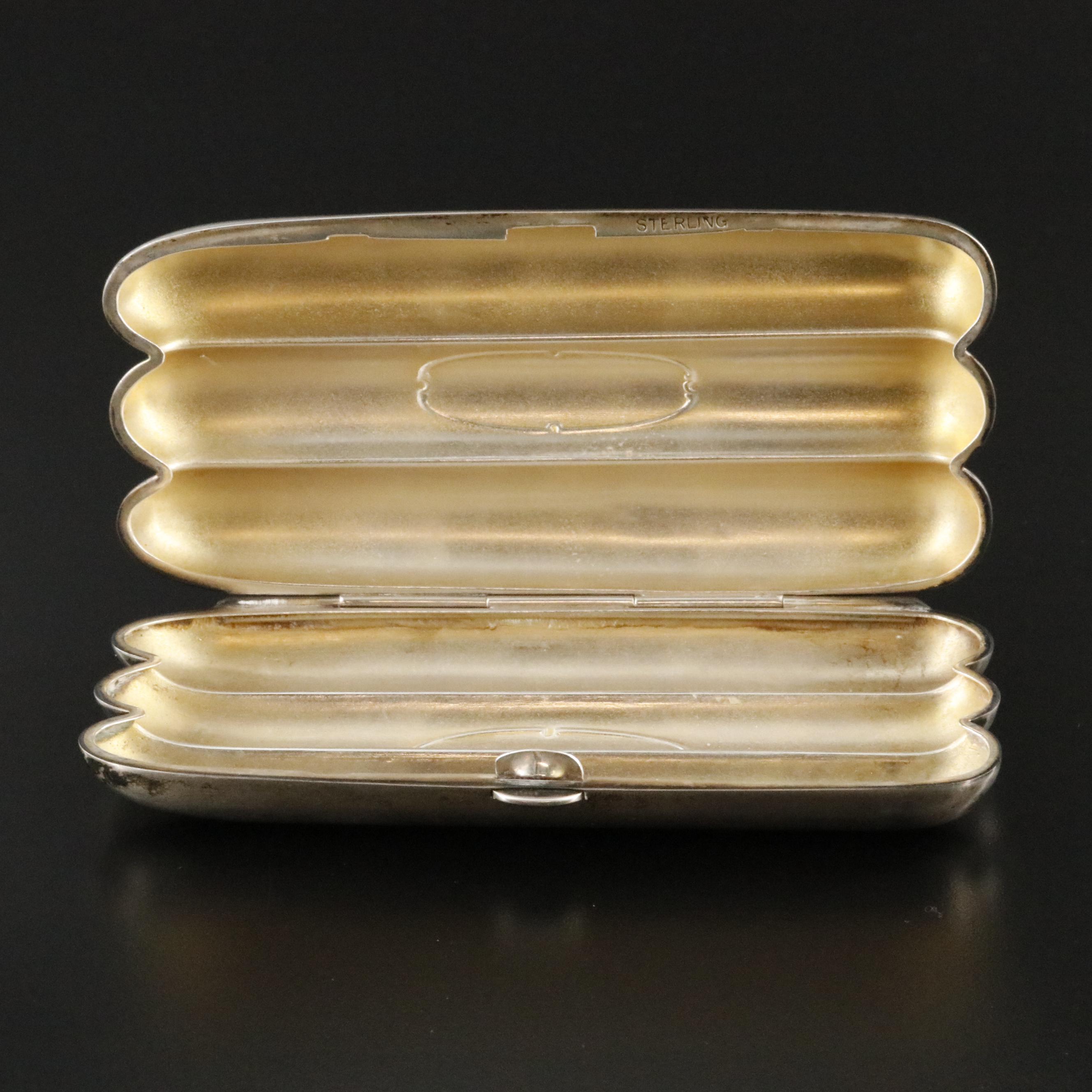 Engraved Sterling Silver Monogrammed Cigar Case