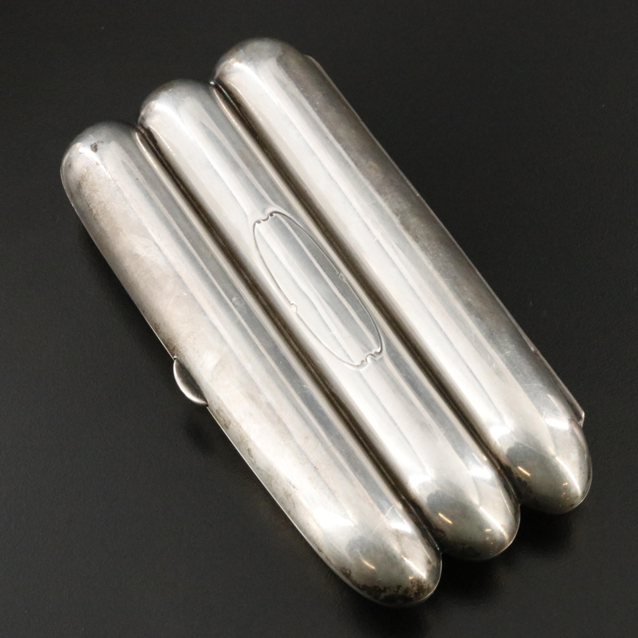 Engraved Sterling Silver Monogrammed Cigar Case