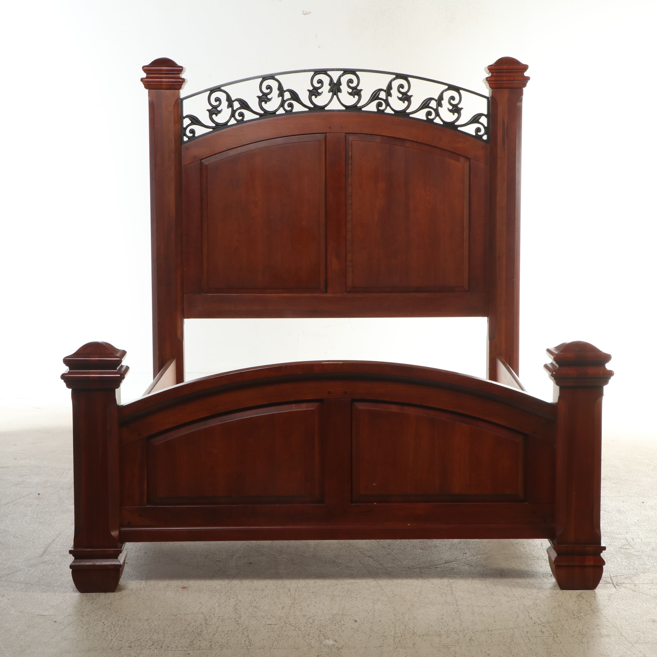 Lexington Modern Victorian Style Wood and Metal Bed Frame