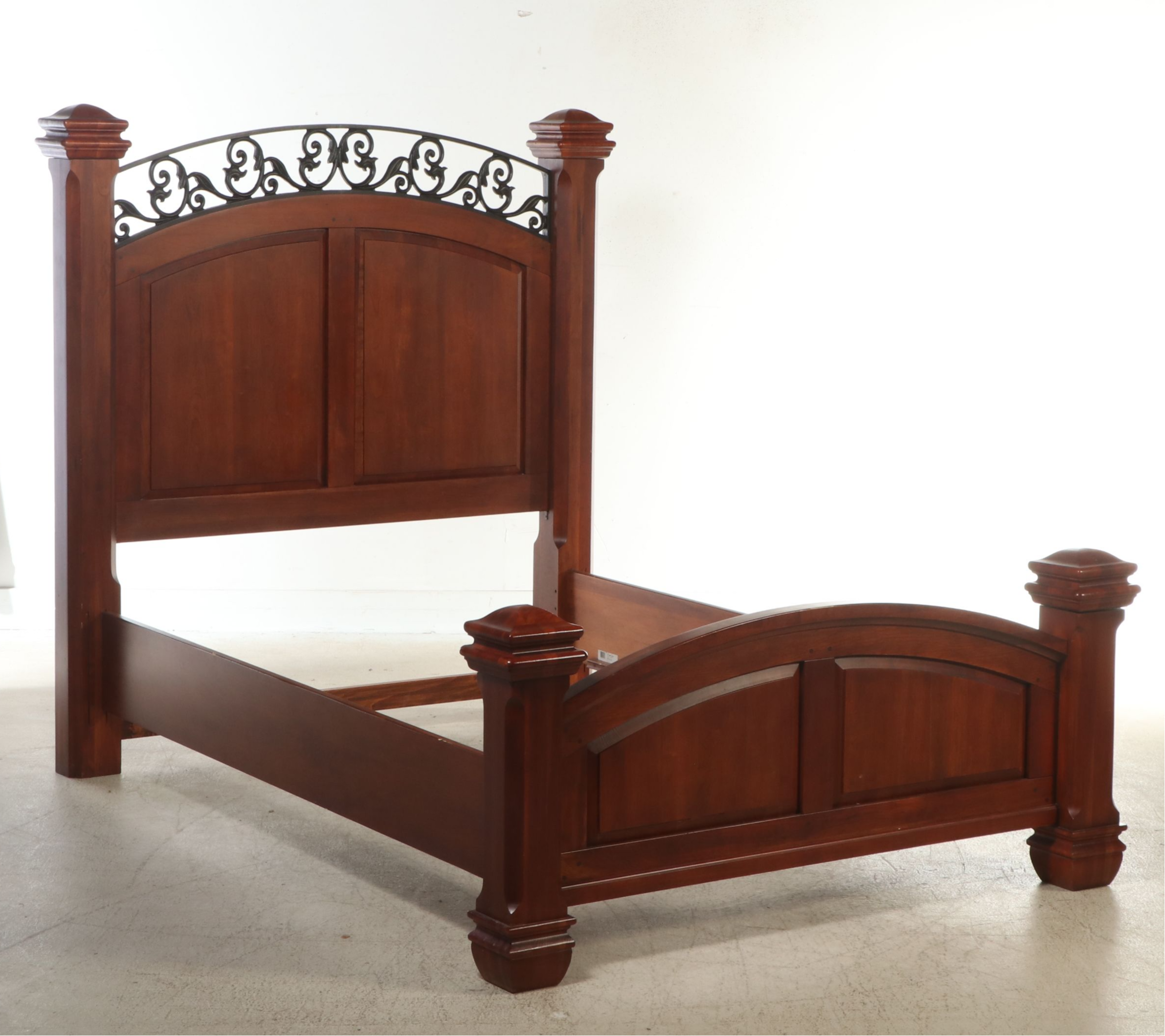 Lexington Modern Victorian Style Wood and Metal Bed Frame