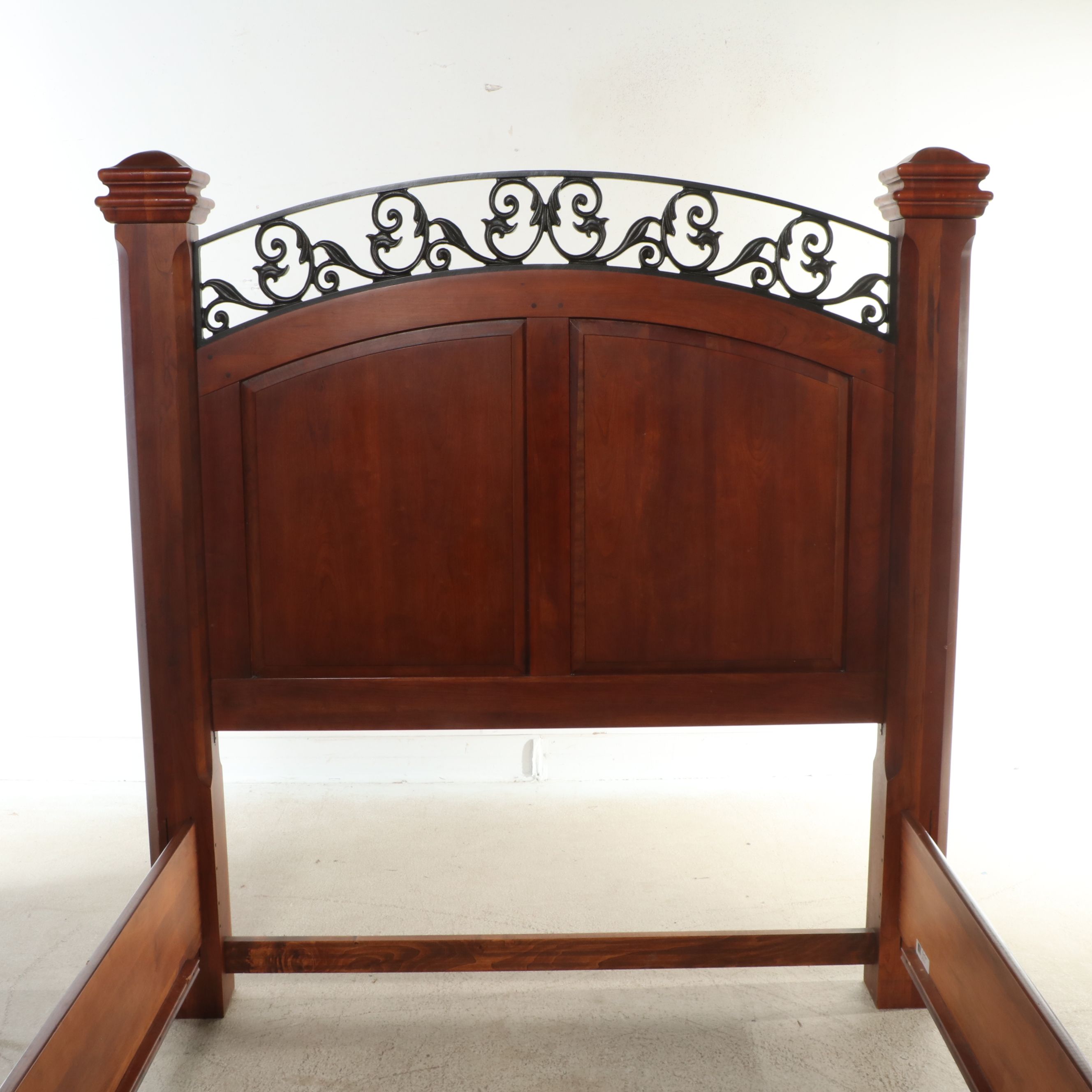 Lexington Modern Victorian Style Wood and Metal Bed Frame