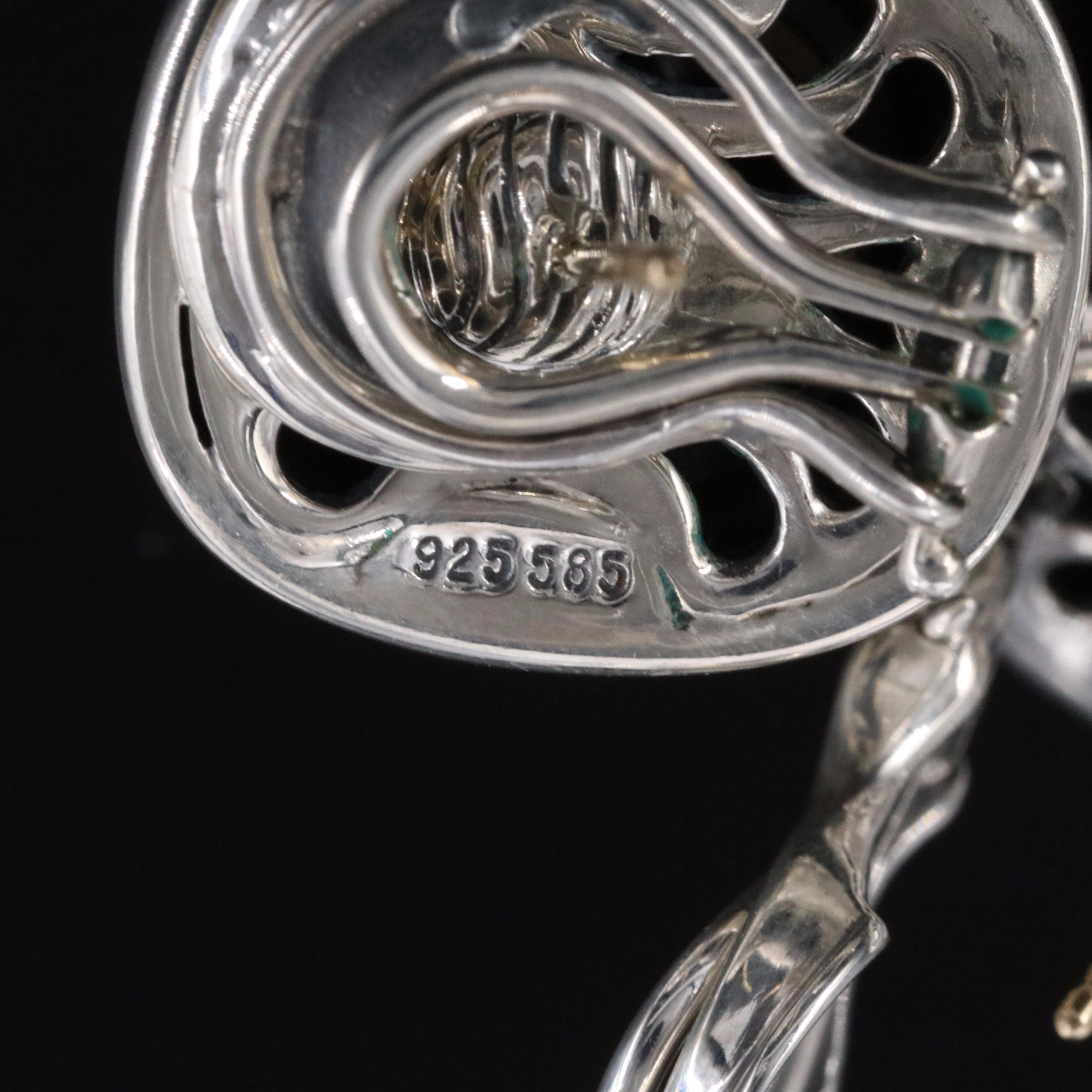 David Yurman Albion Sterling and Black Onyx Earrings with 14K Accents