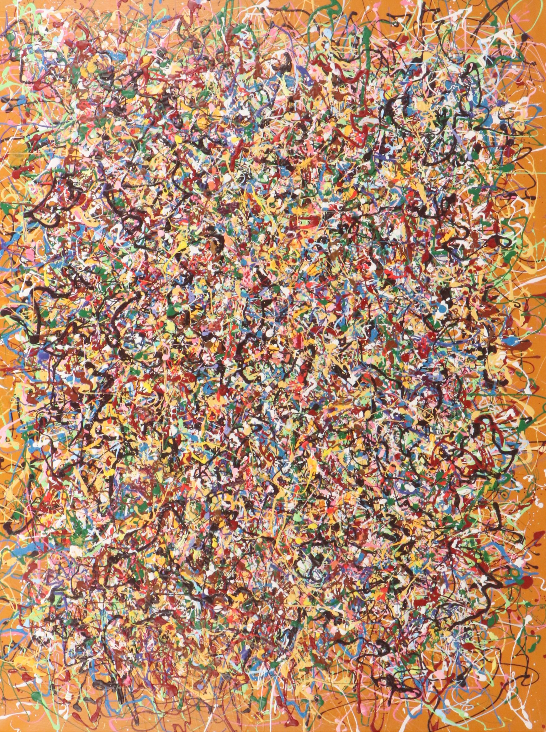 Michael Karr Abstract Acrylic Action Painting, 2018