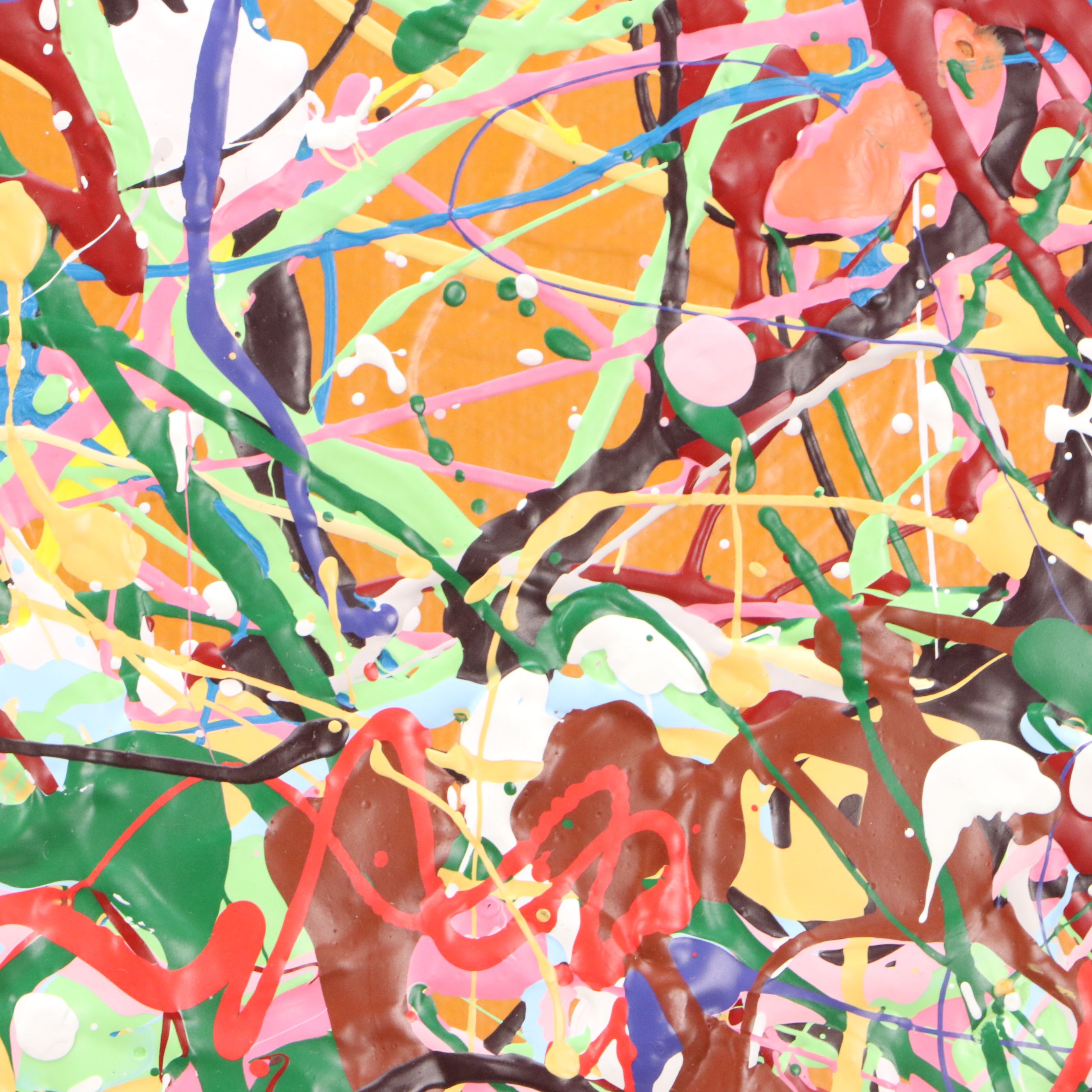 Michael Karr Abstract Acrylic Action Painting, 2018