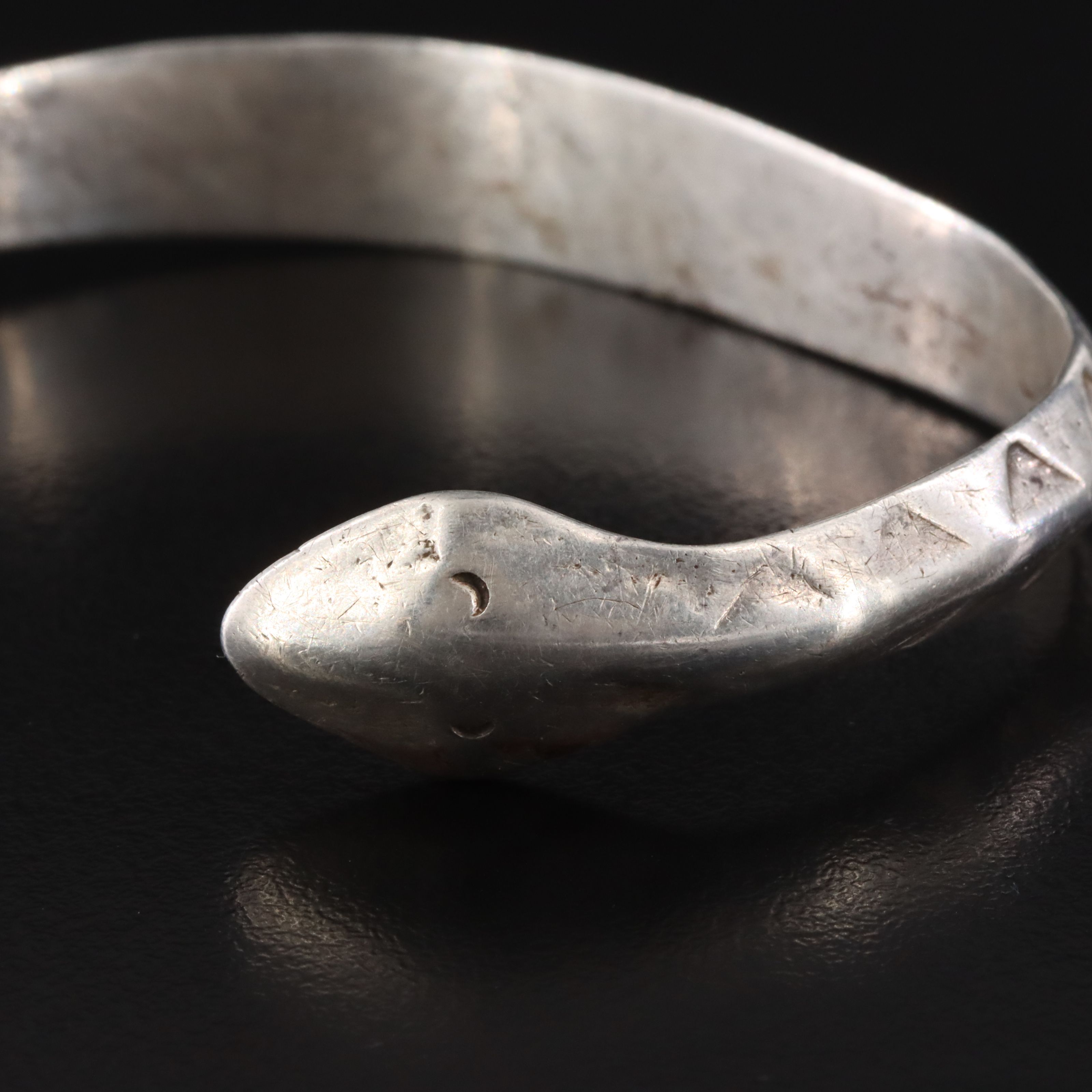 Southwestern 950 Silver Rattlesnake Cuff Bracelet