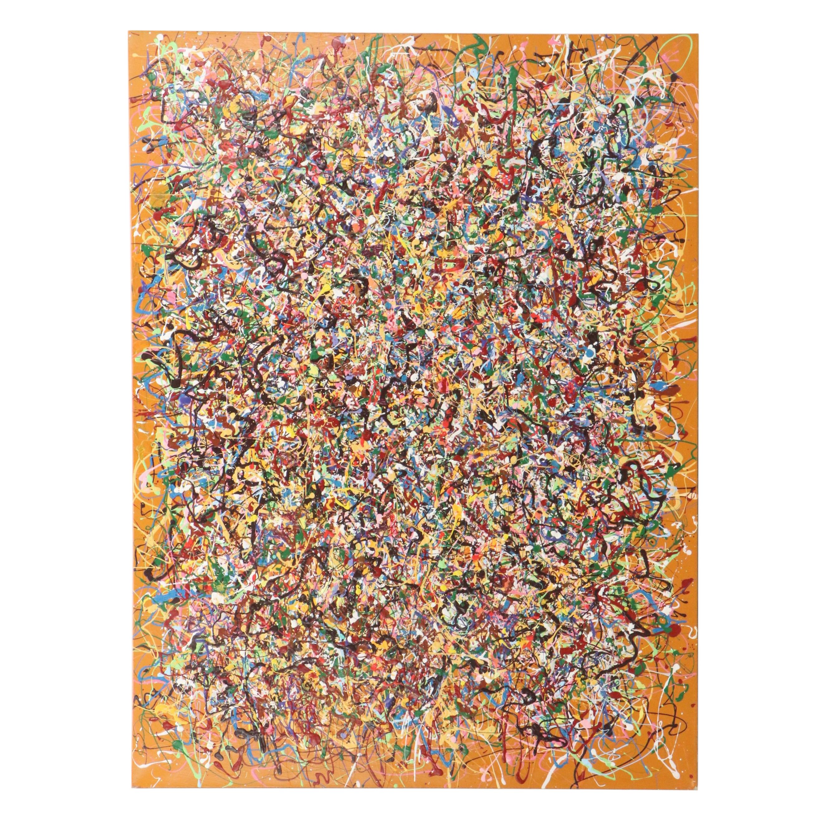 Michael Karr Abstract Acrylic Action Painting, 2018