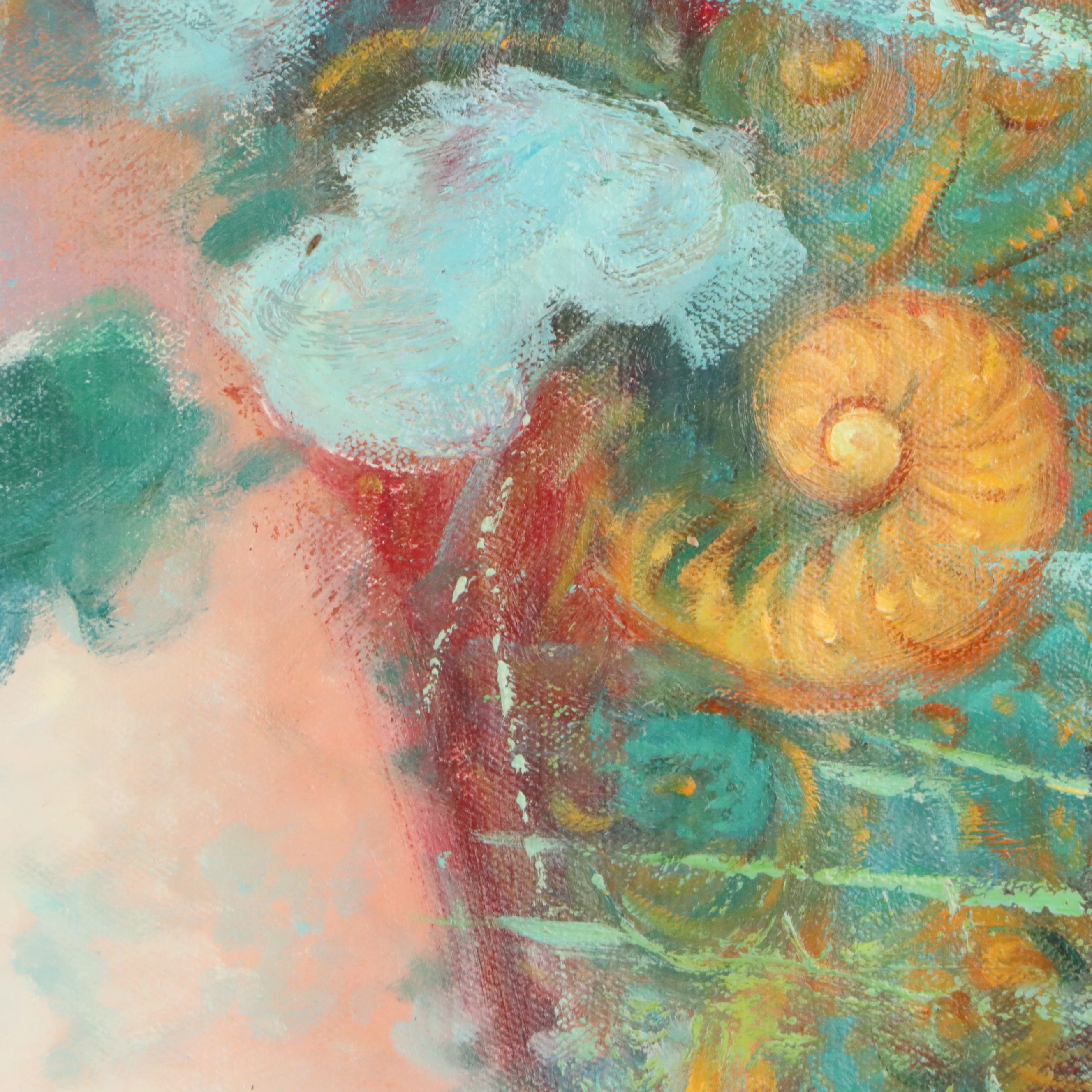 N. Ming Portrait Oil Painting of Woman, 21st Century