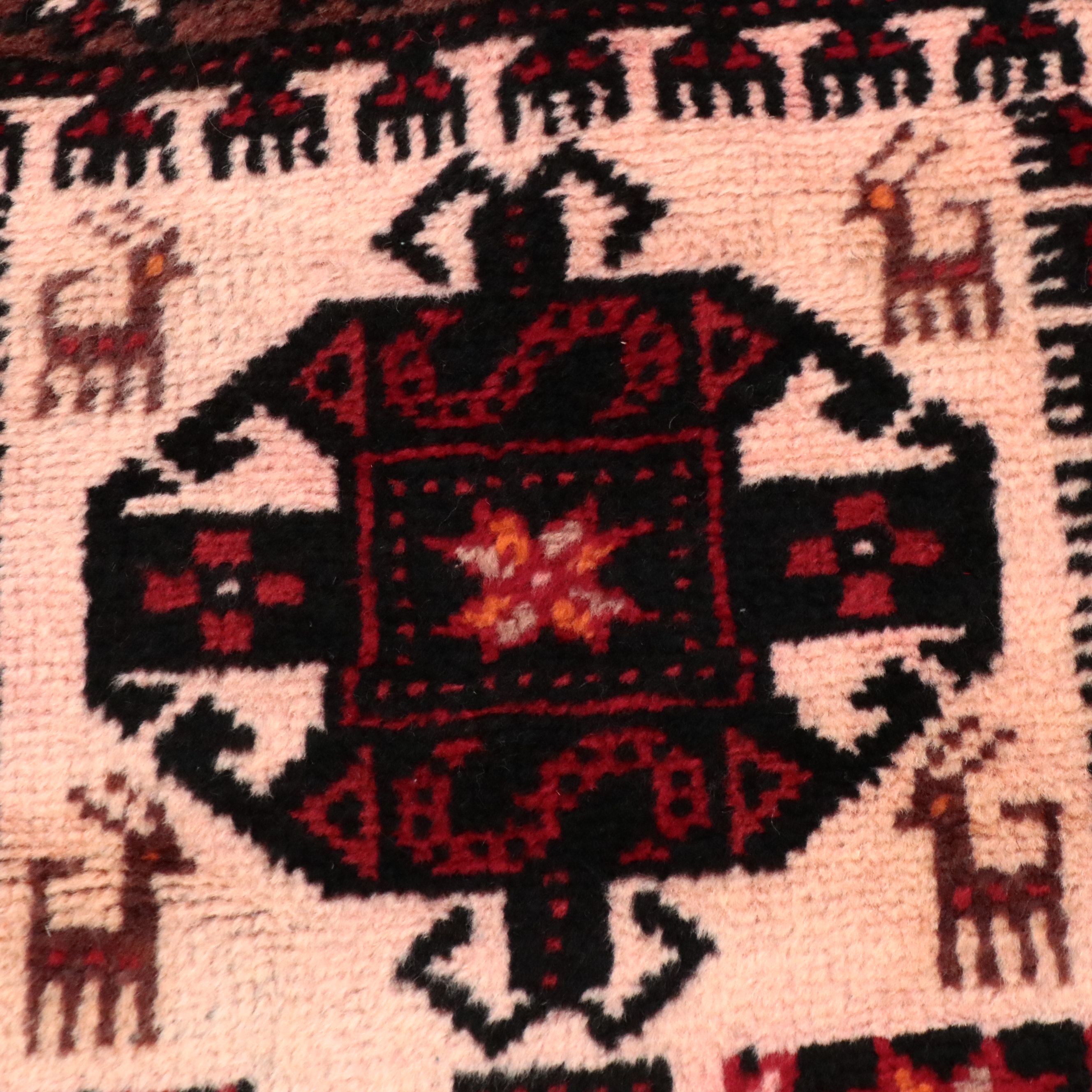 3'8 x 6'8 Hand-Knotted Afghan Baluch Prayer Rug