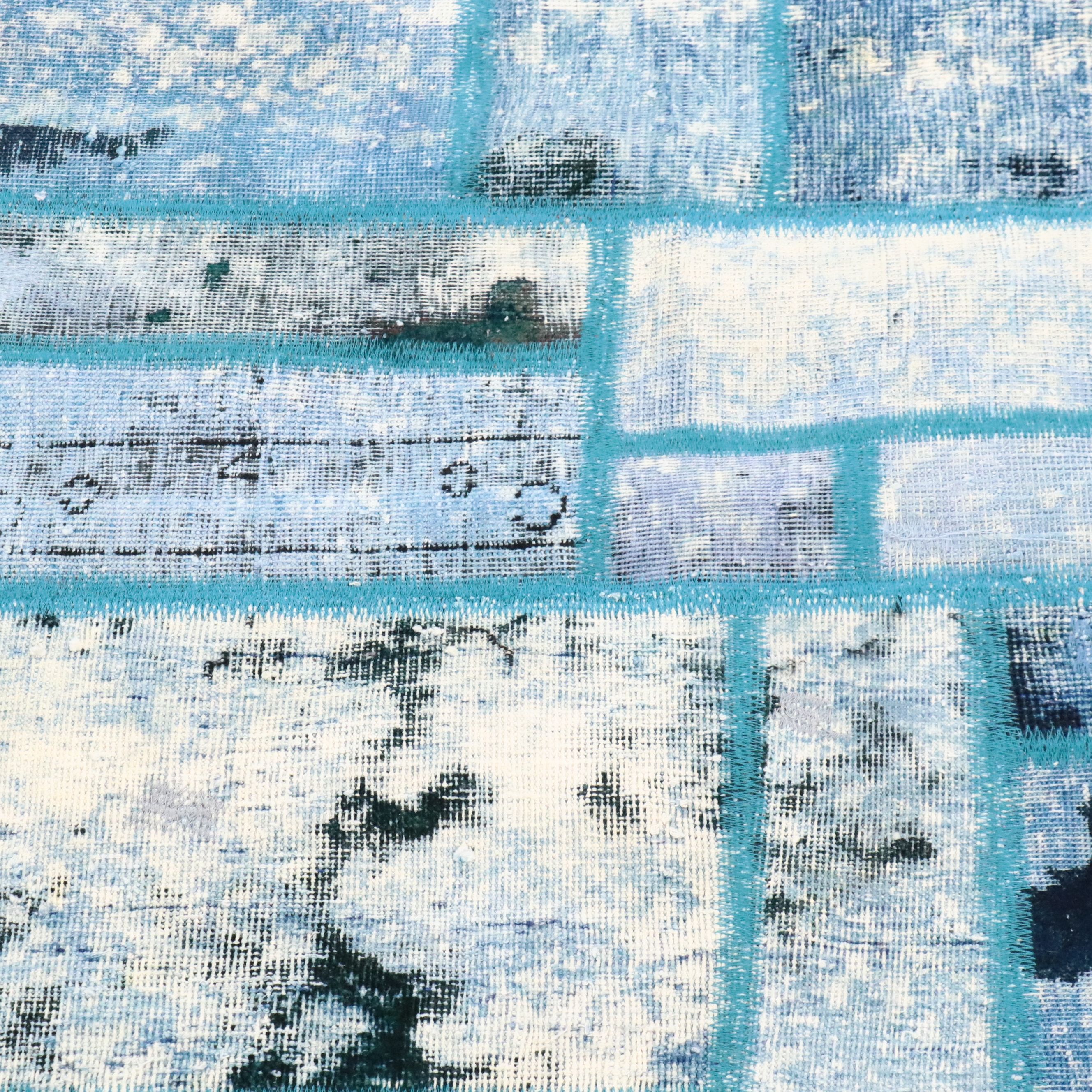 2'11 x 4'4 Handmade Turkish Overdyed Patchwork Accent Rug