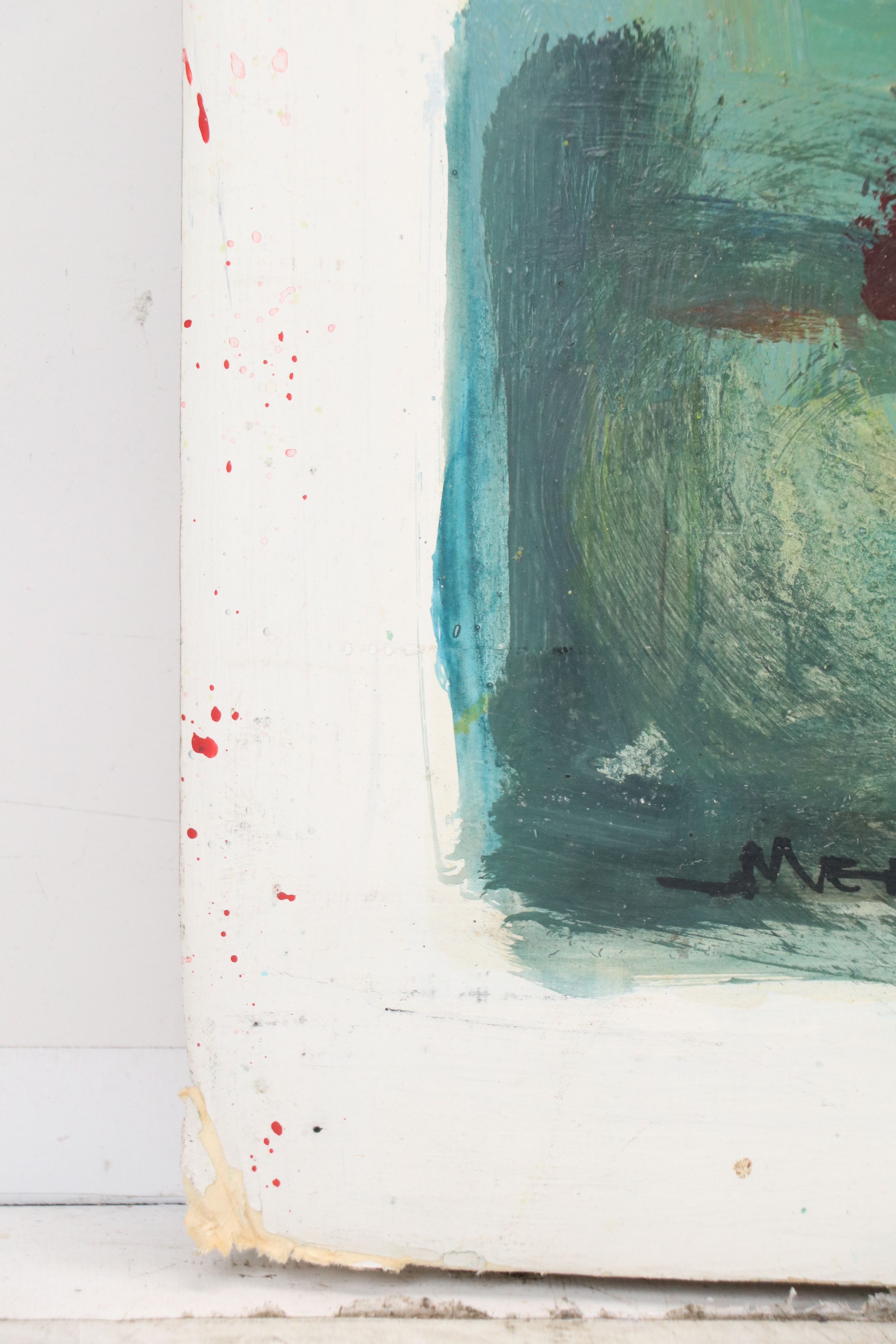 Jack Meanwell Acrylic Painting: Expressionistic Female Nude, Late 20th Century