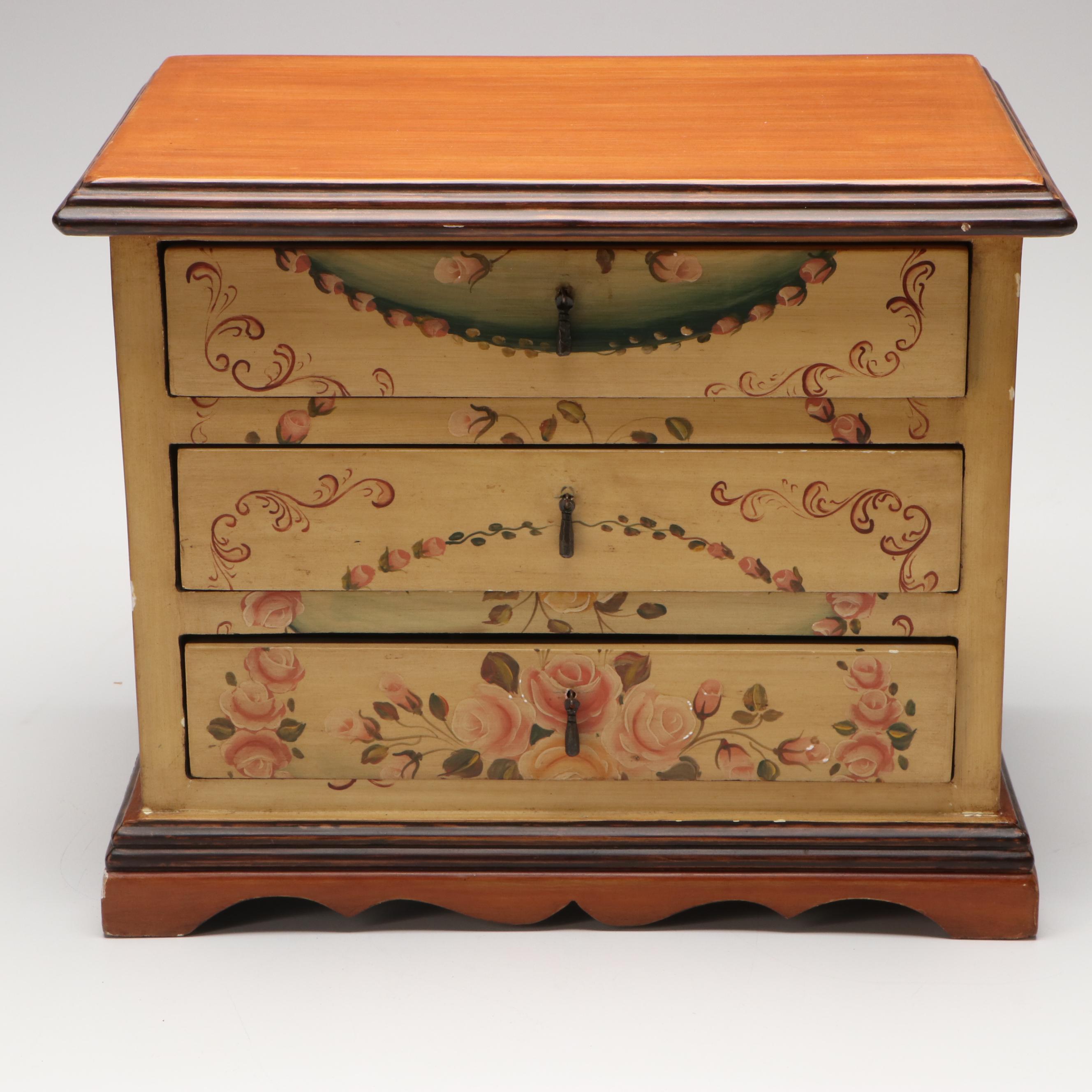 Venetian Style Vintage Wood Jewelry Box