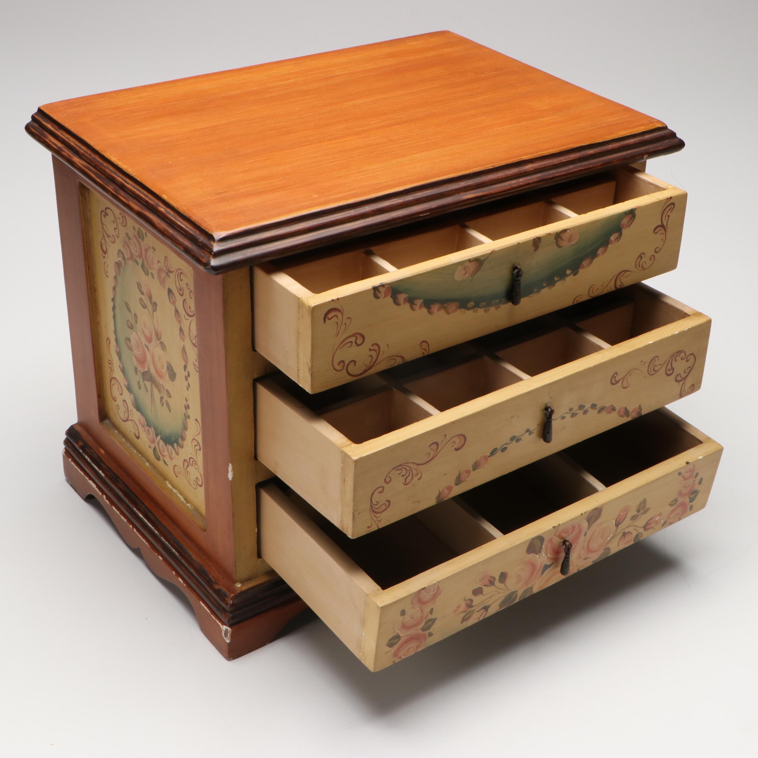 Venetian Style Vintage Wood Jewelry Box
