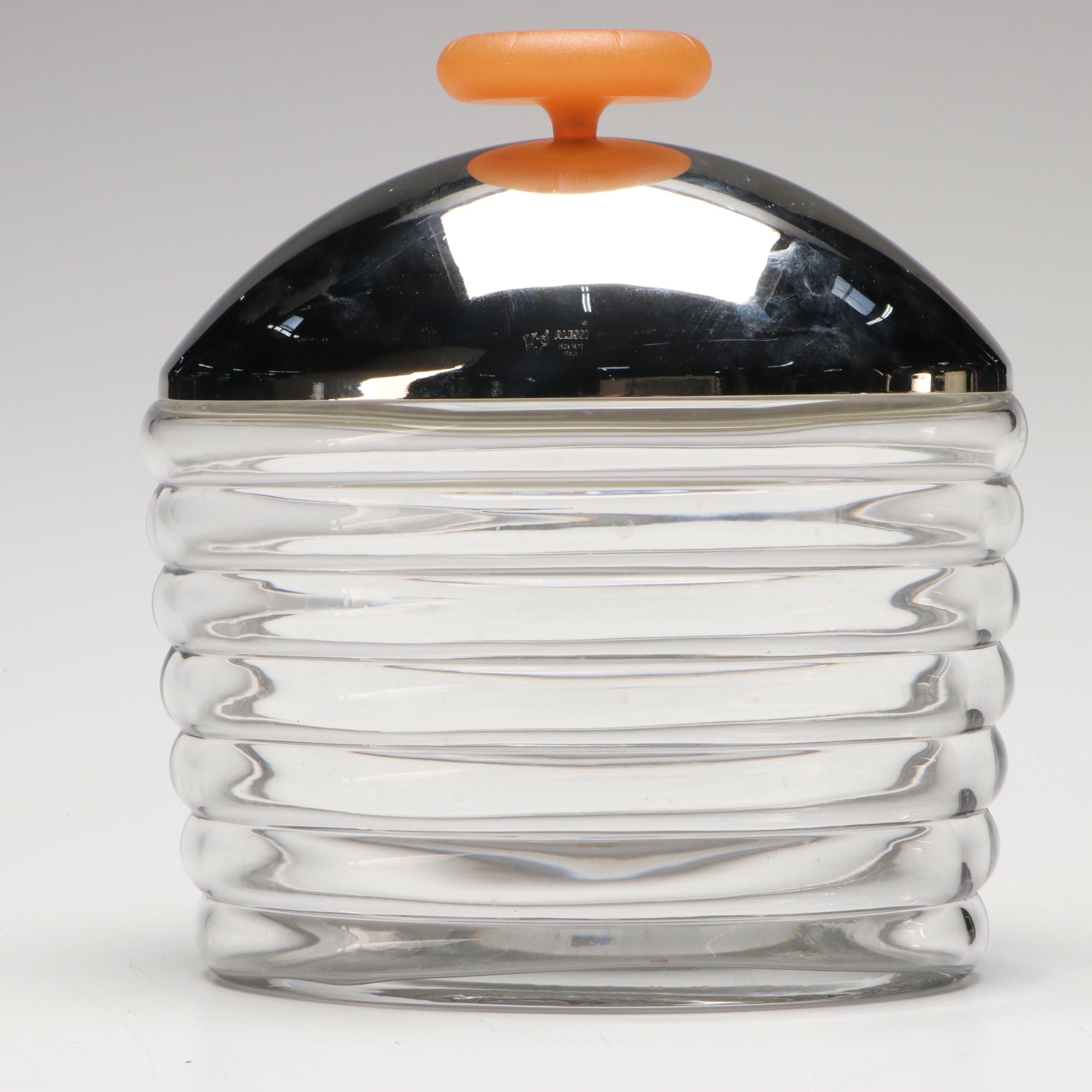 Italian Alessi "Black Josephine" Jar and Honey Pot