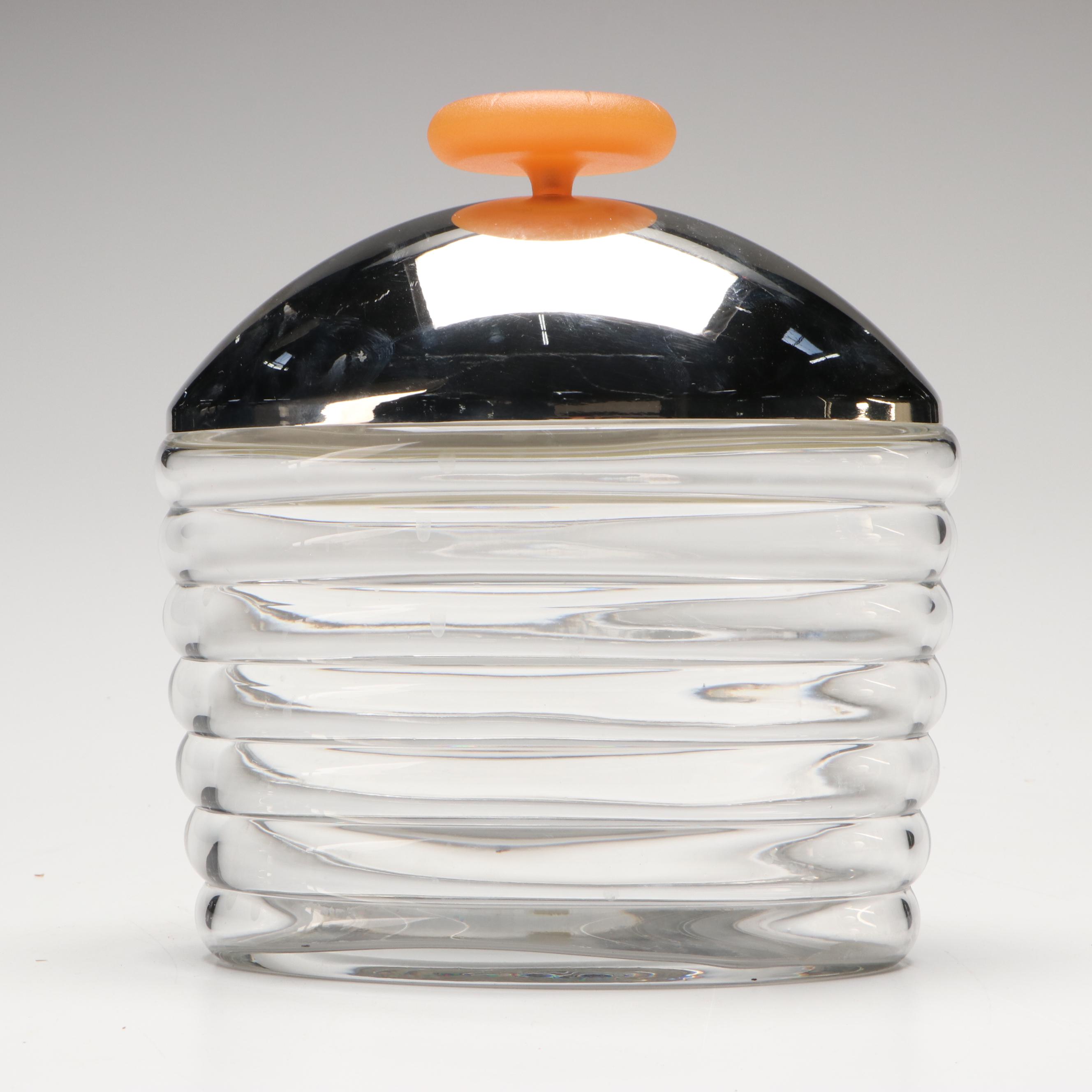 Italian Alessi "Black Josephine" Jar and Honey Pot