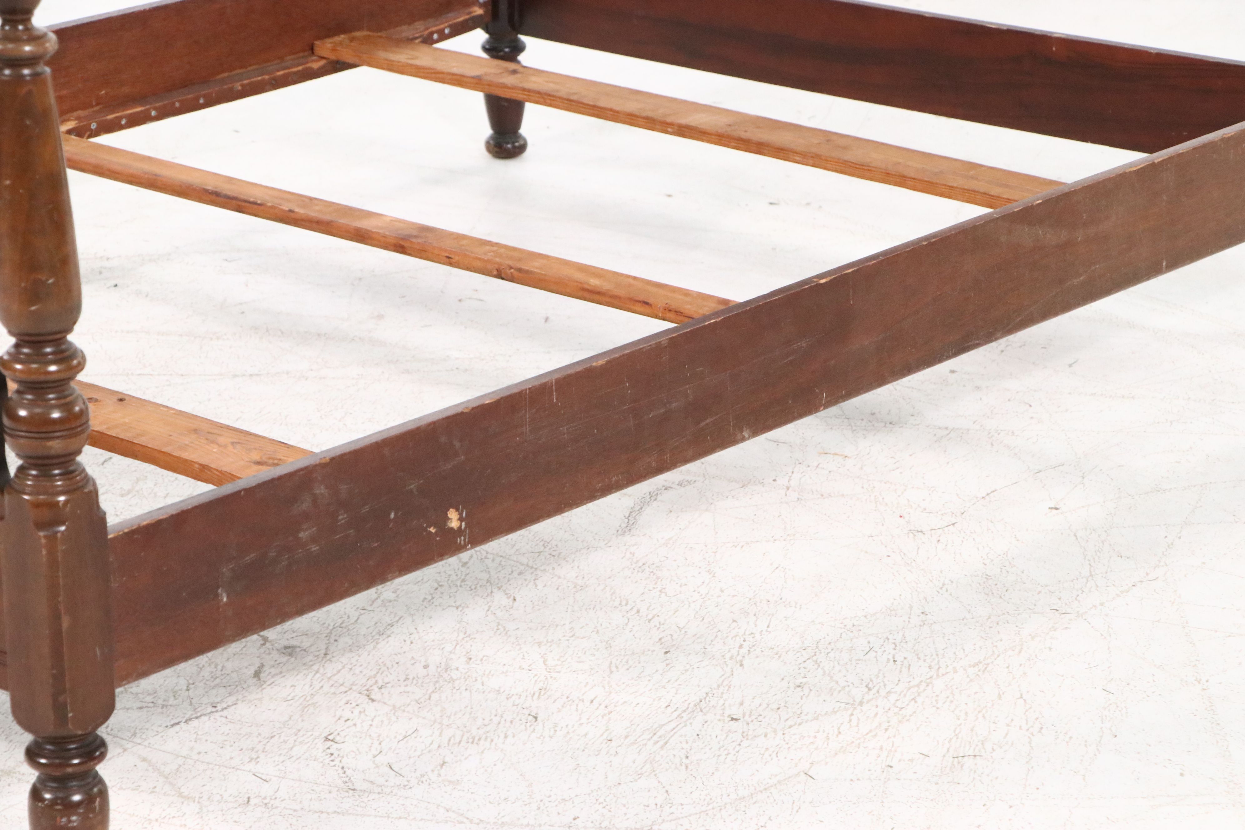 Country Sheraton Style Cherry Four Poster Bed, Early to Mid-20th Century