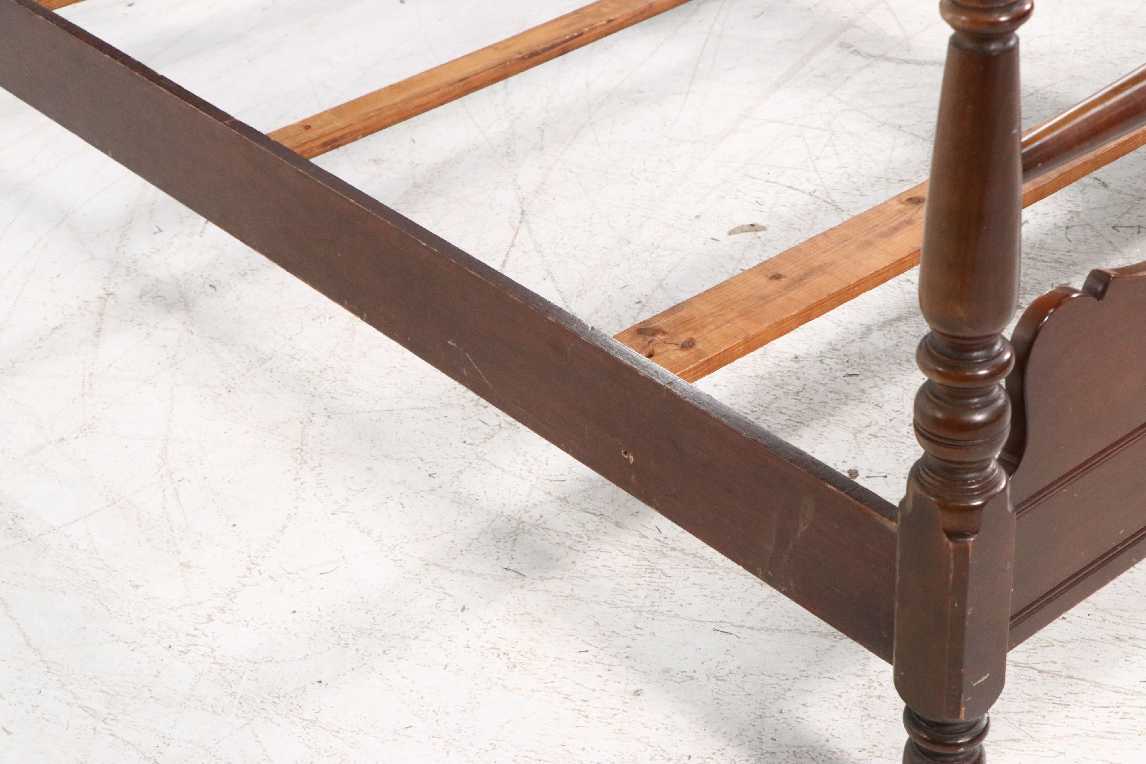 Country Sheraton Style Cherry Four Poster Bed, Early to Mid-20th Century