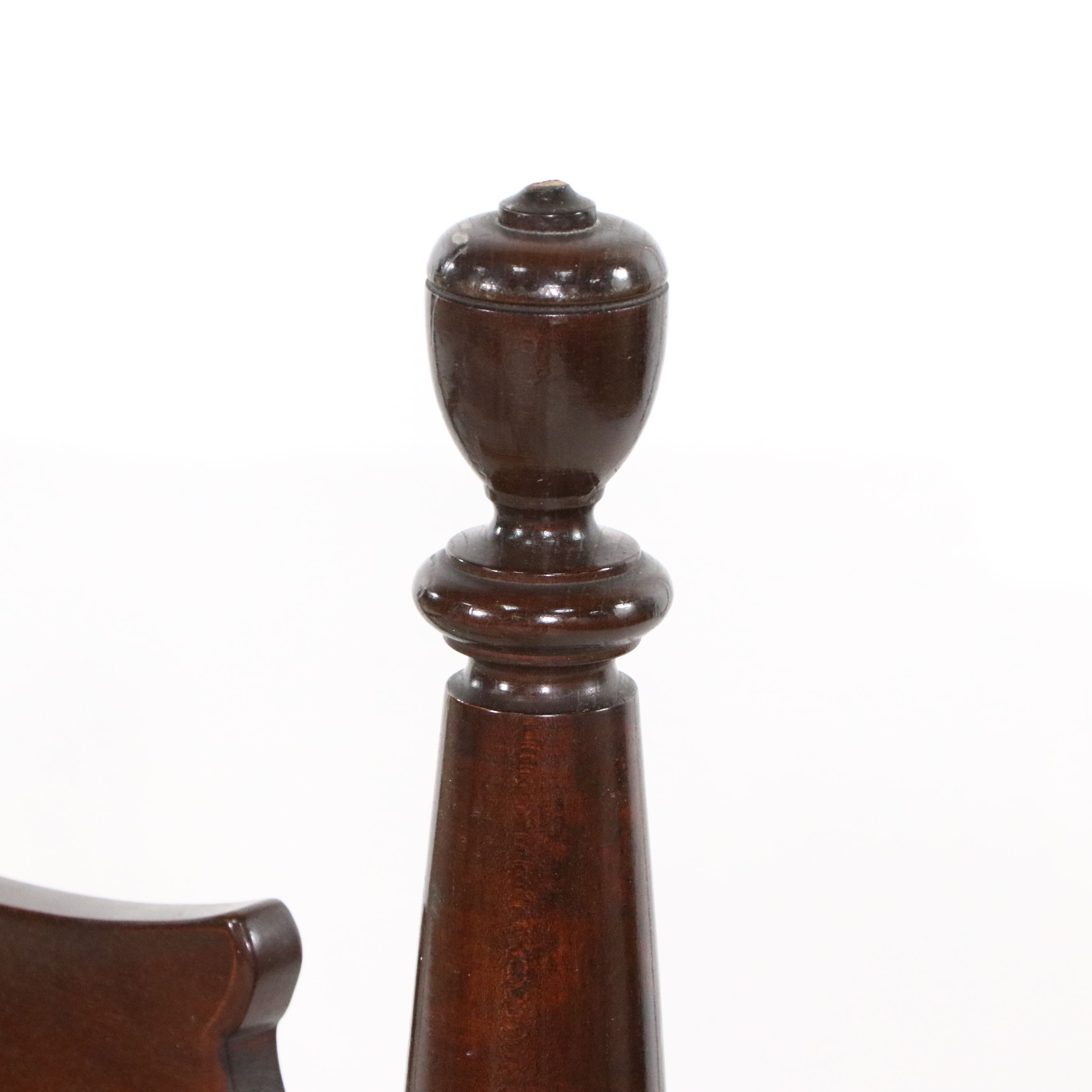 Country Sheraton Style Cherry Four Poster Bed, Early to Mid-20th Century