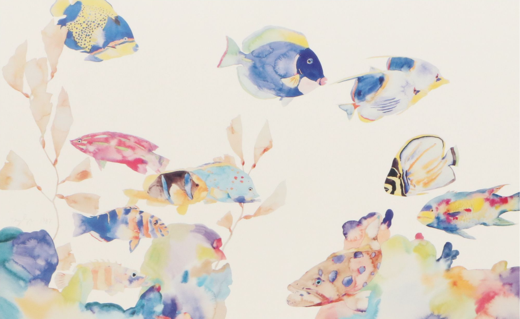 Tracy Taylor Offset Lithograph "Tracy Taylor Underwater Colours," 1987