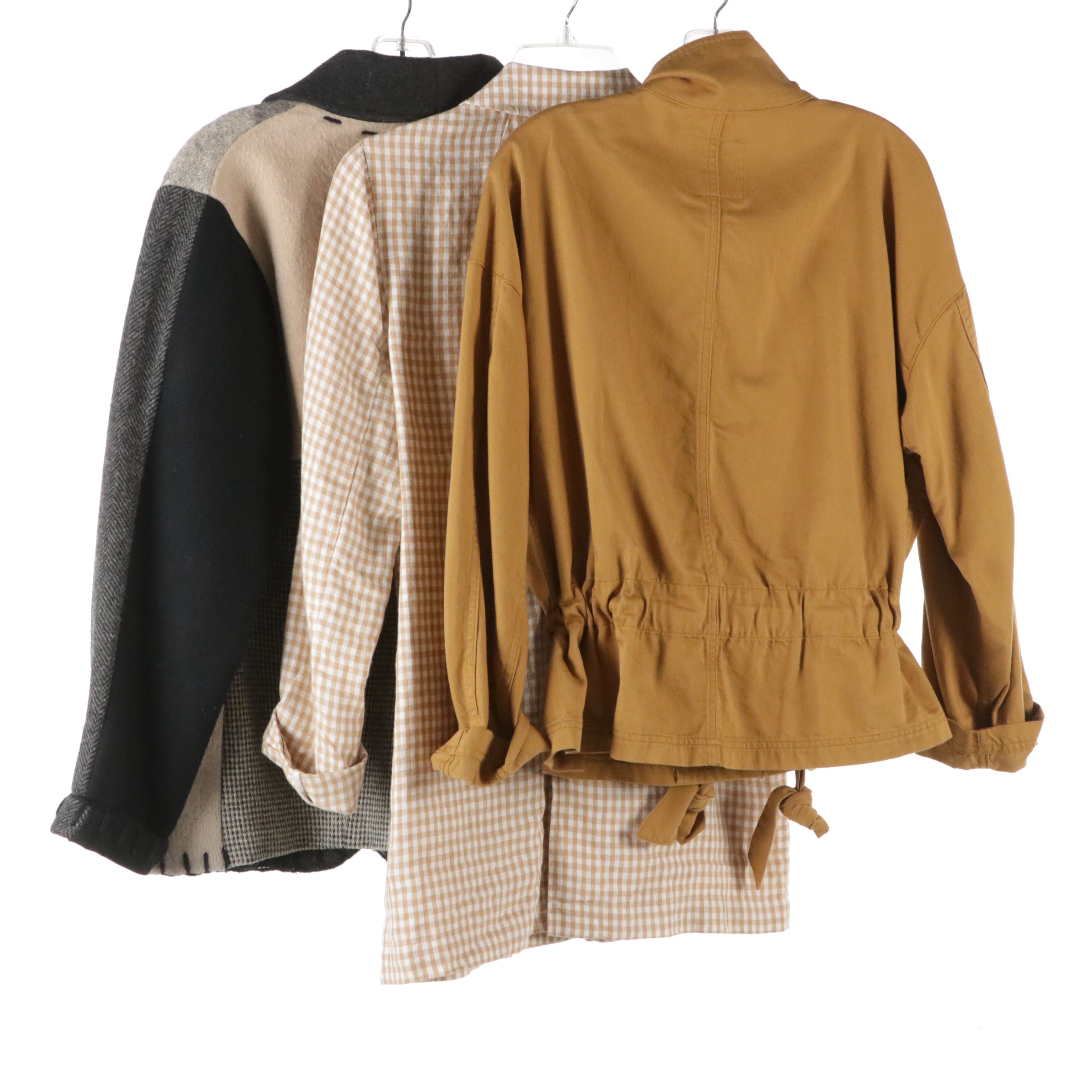 Madewell Canvas Jacket & Checked Linen Blazer, Baabaazuzu Patchwork Wool Jacket