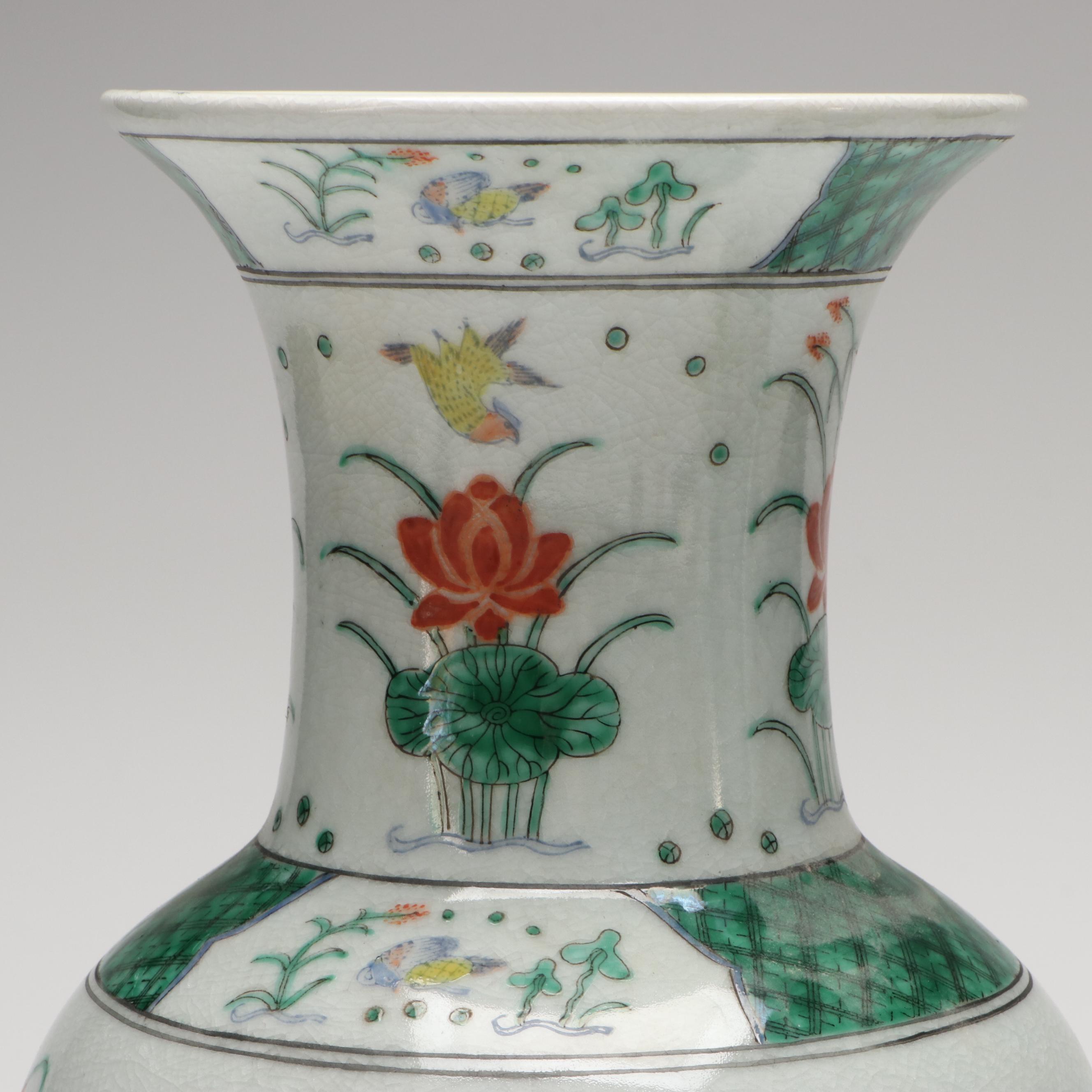 Japanese Earthenware Vases Hand-Painted in Hong Kong