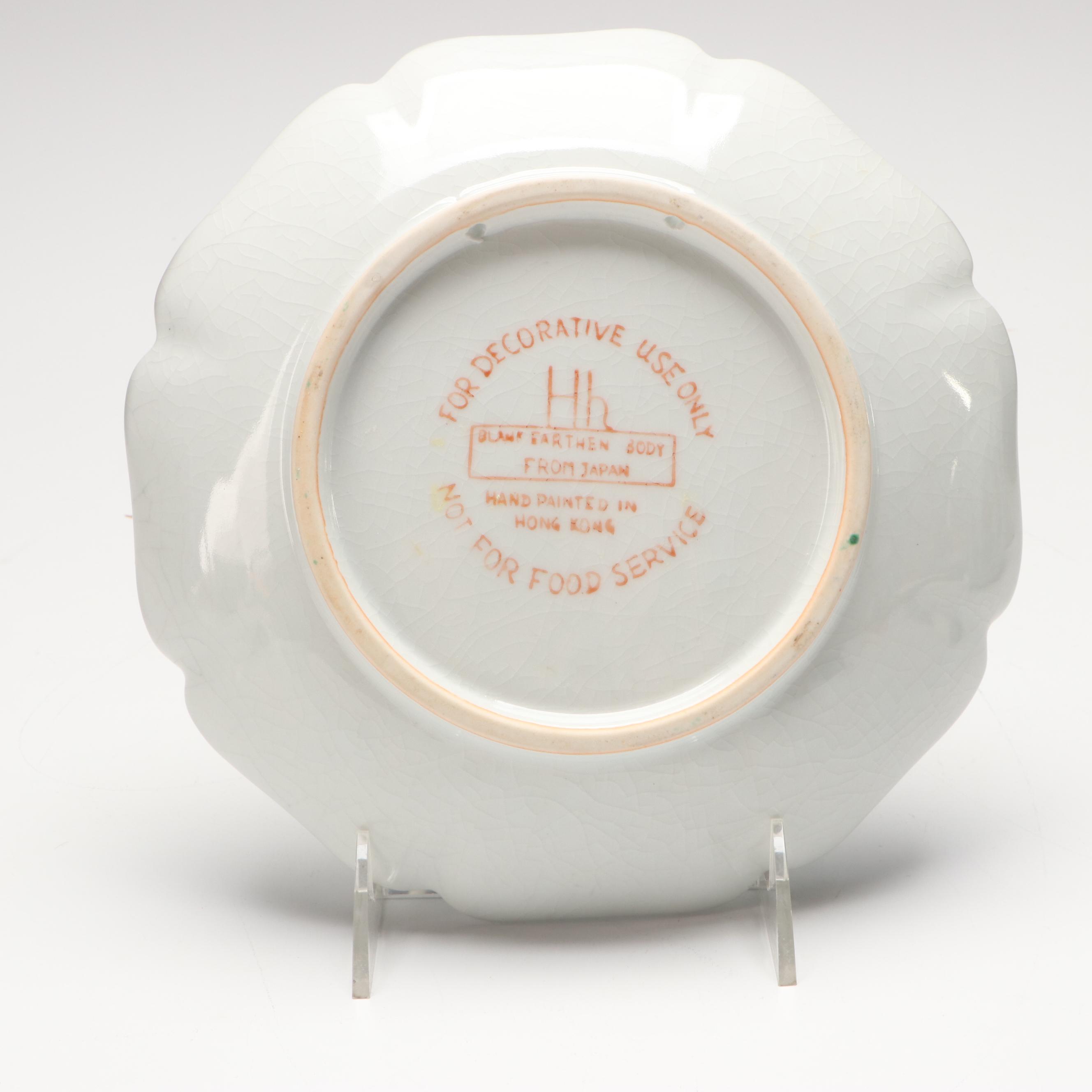 Japanese Earthenware Vases Hand-Painted in Hong Kong