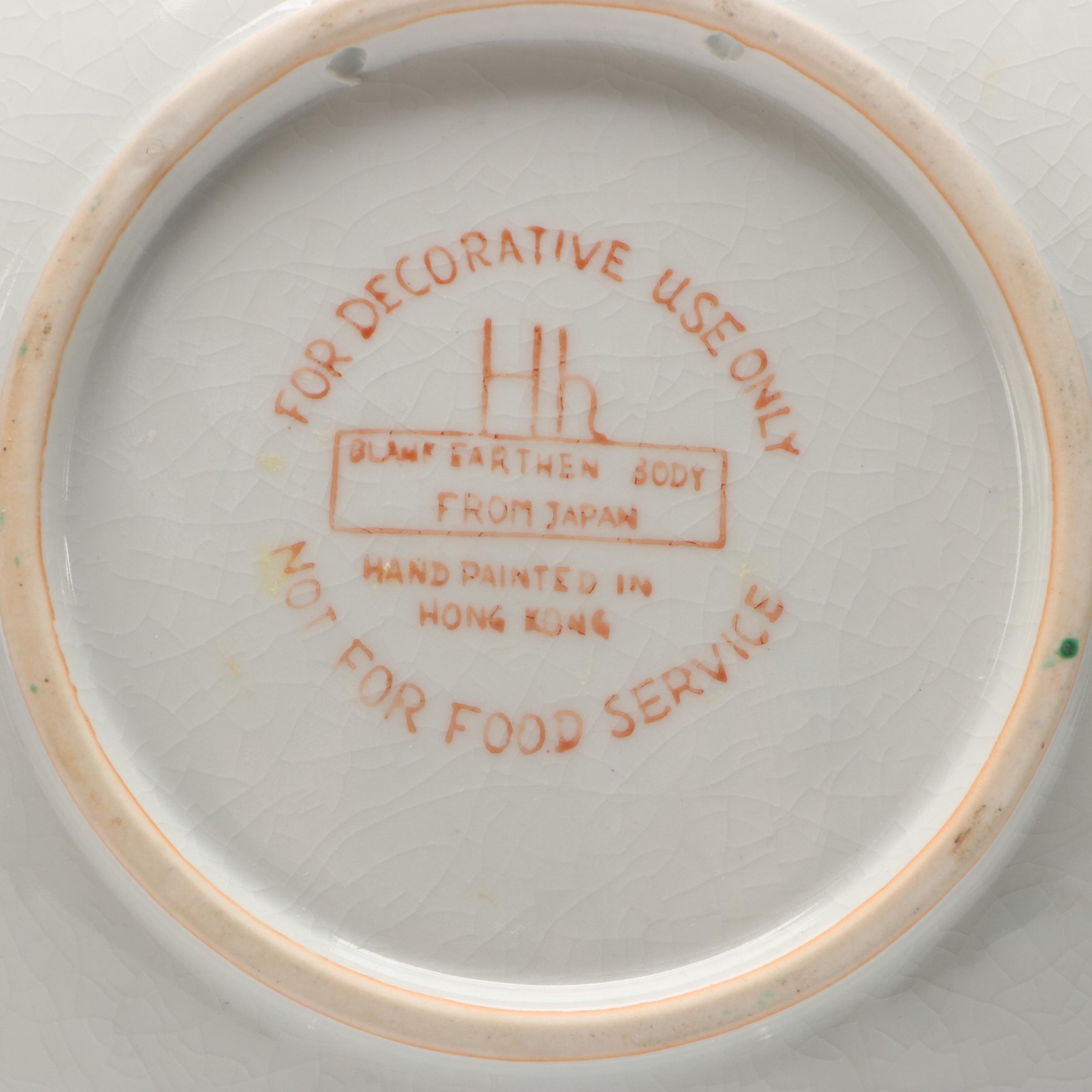 Japanese Earthenware Vases Hand-Painted in Hong Kong