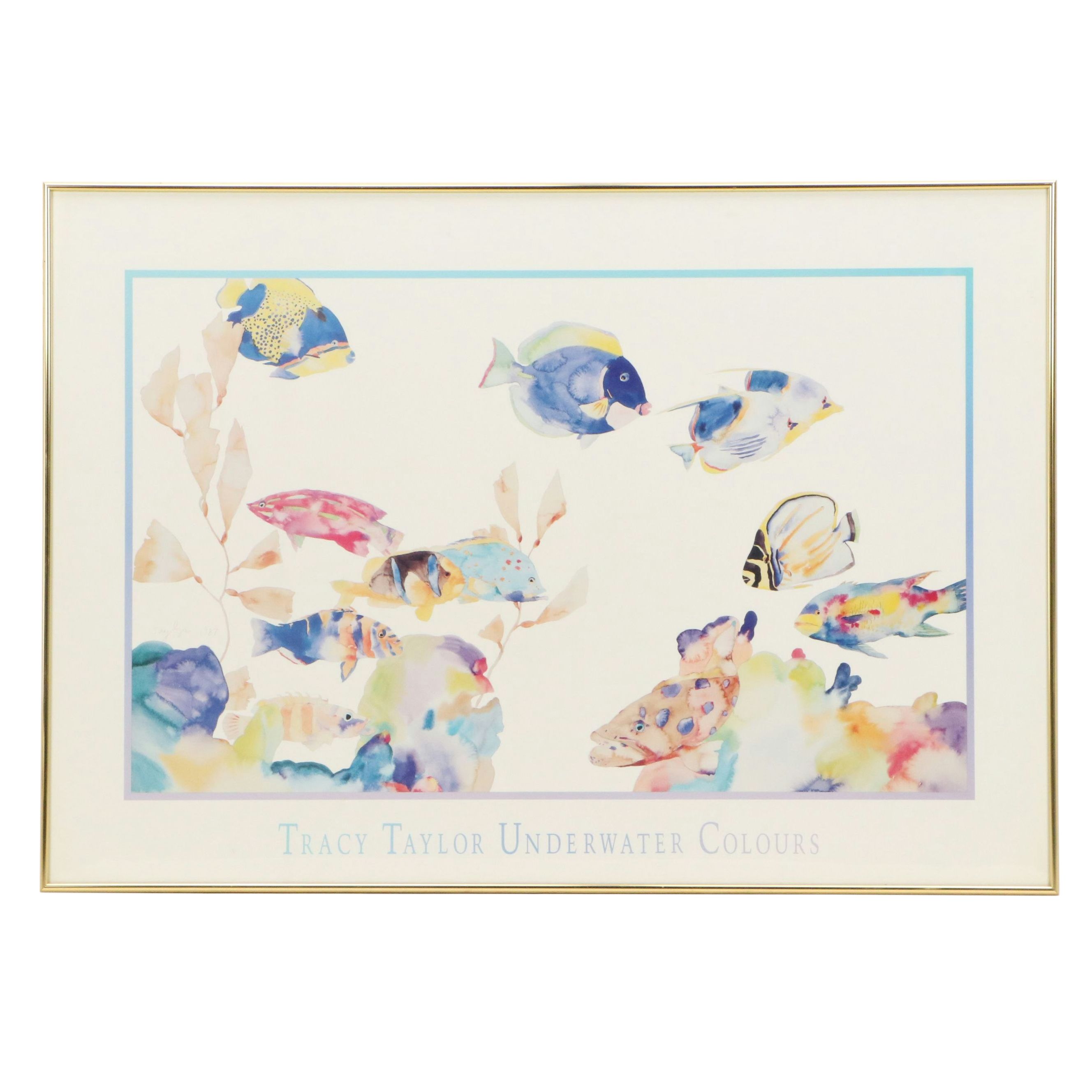 Tracy Taylor Offset Lithograph "Tracy Taylor Underwater Colours," 1987
