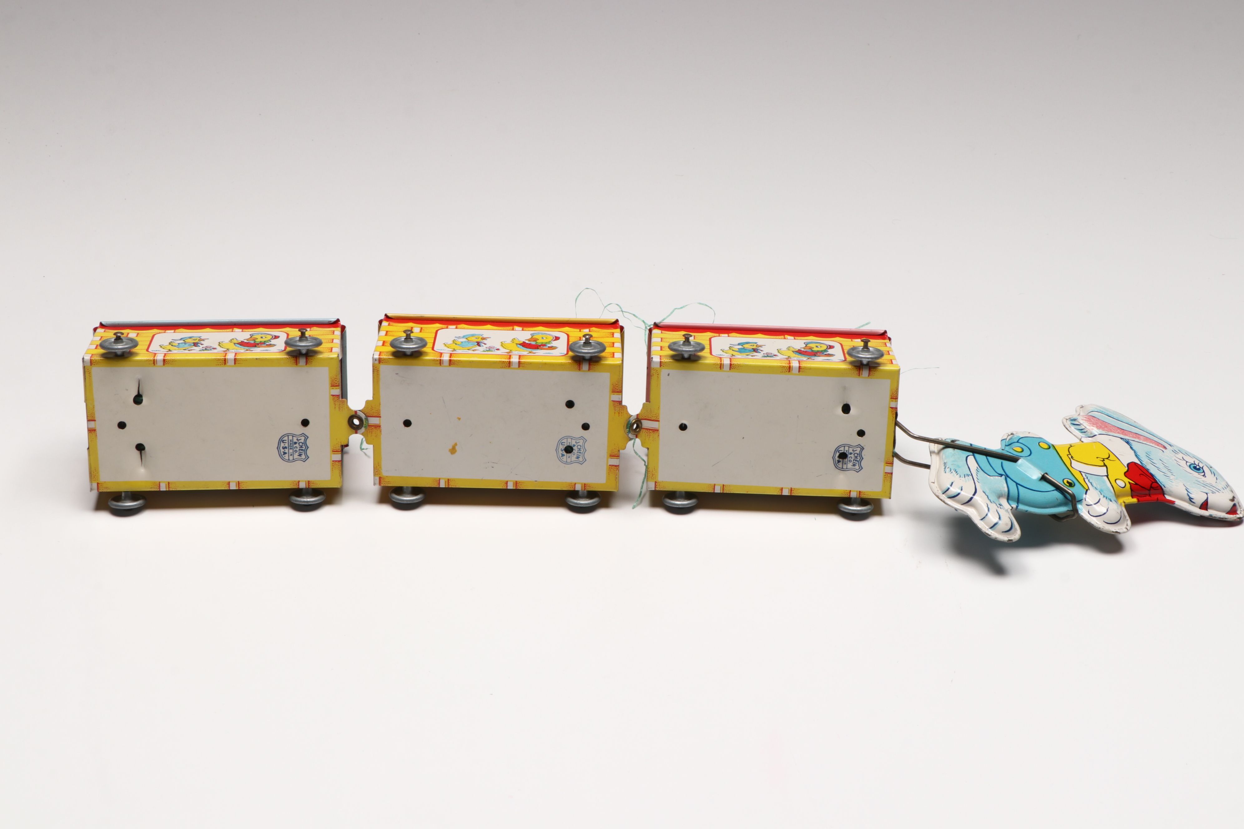 Wooden Easter Bunny Candle Holders with Other Vintage Easter Decorations