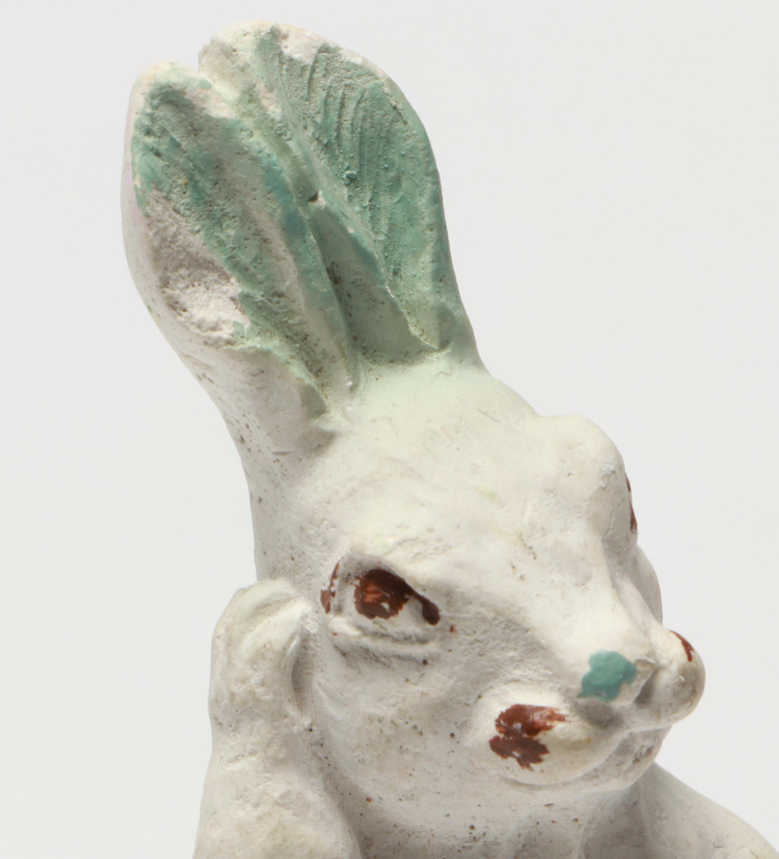 Large Papier-Mâché Easter Bunny and More Figurines, Mid to Late 20th Century