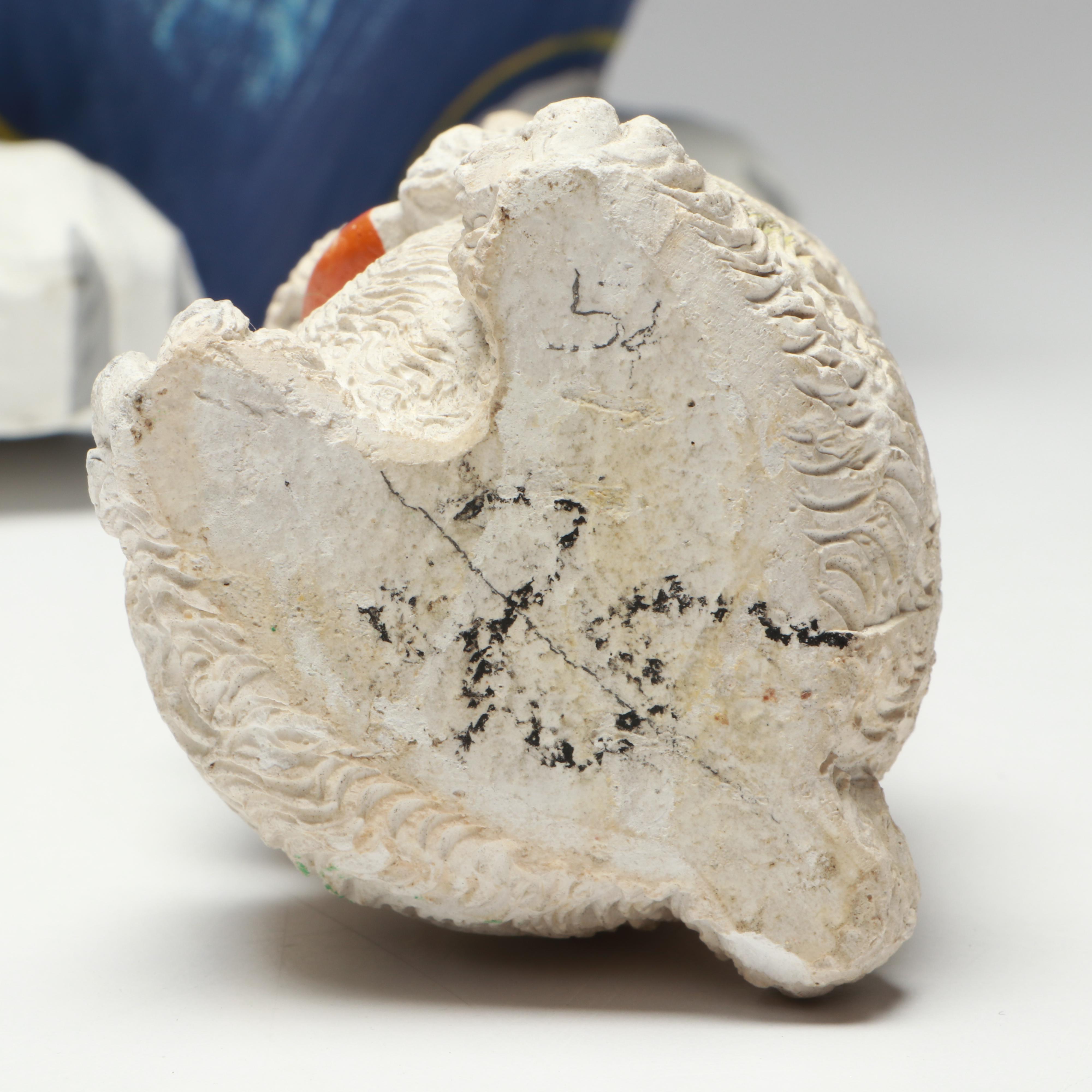 Large Papier-Mâché Easter Bunny and More Figurines, Mid to Late 20th Century