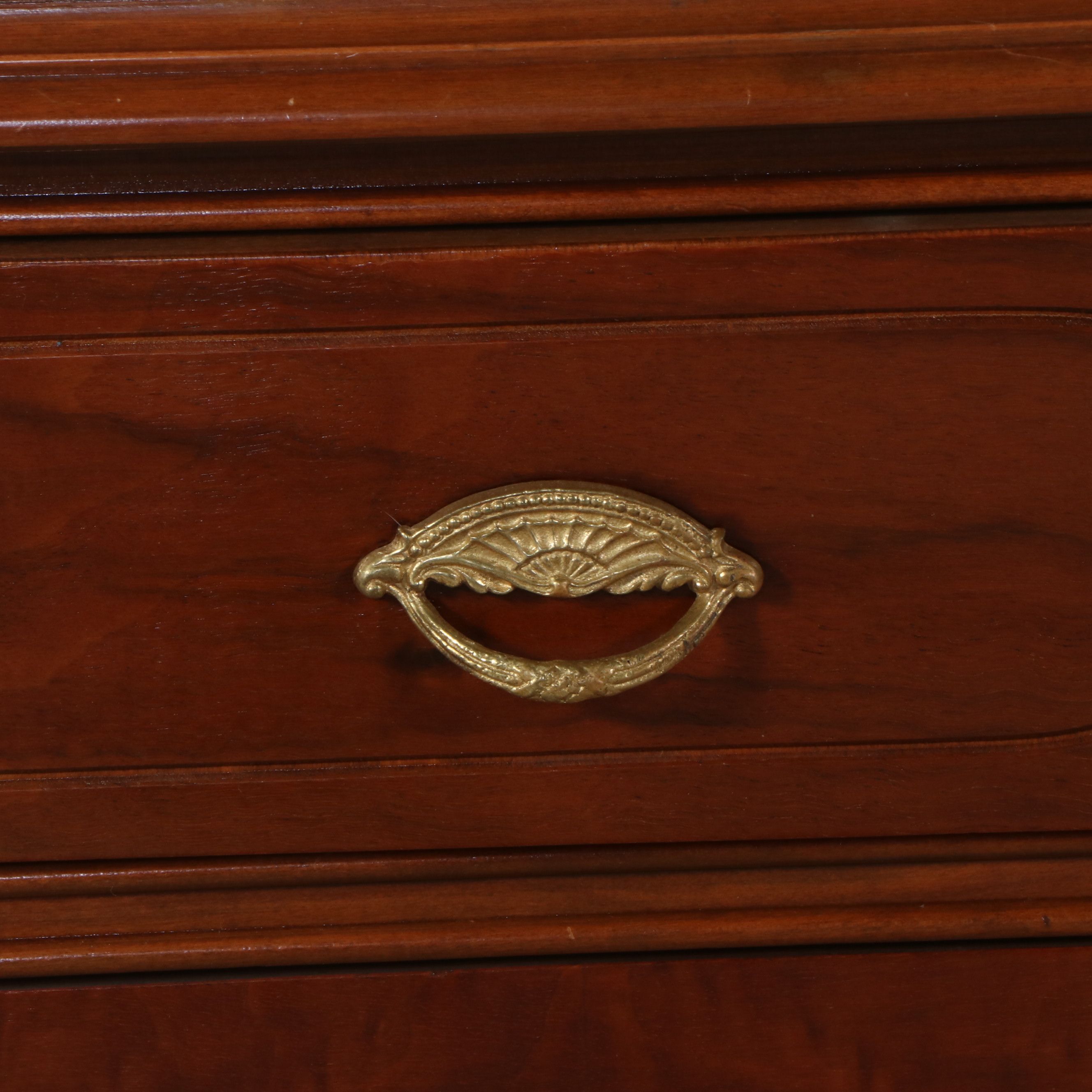 Federal Style Mahogany Finish Dressing Table and Wall Mirror, Mid-20th Century