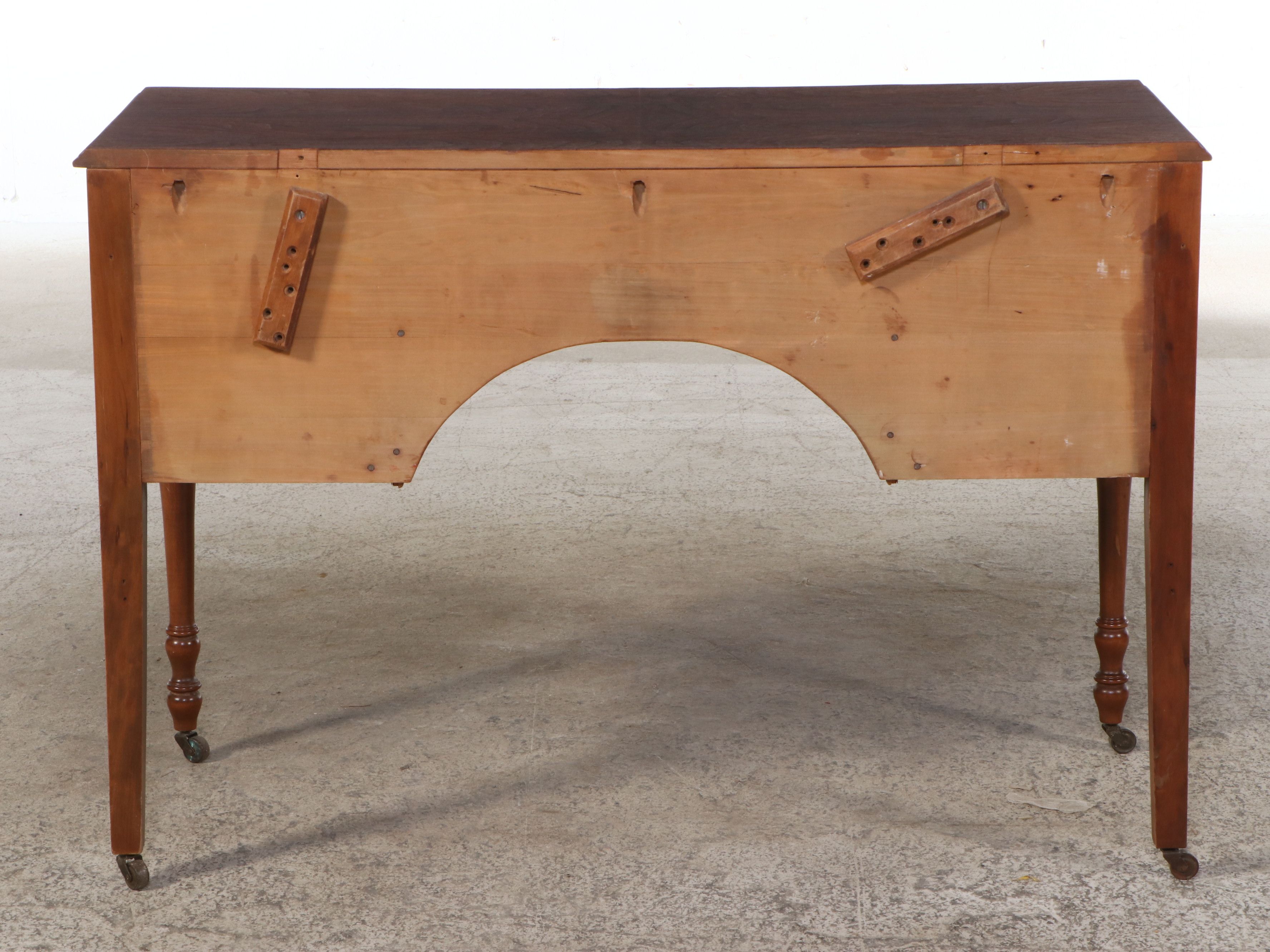 Federal Style Mahogany Finish Dressing Table and Wall Mirror, Mid-20th Century