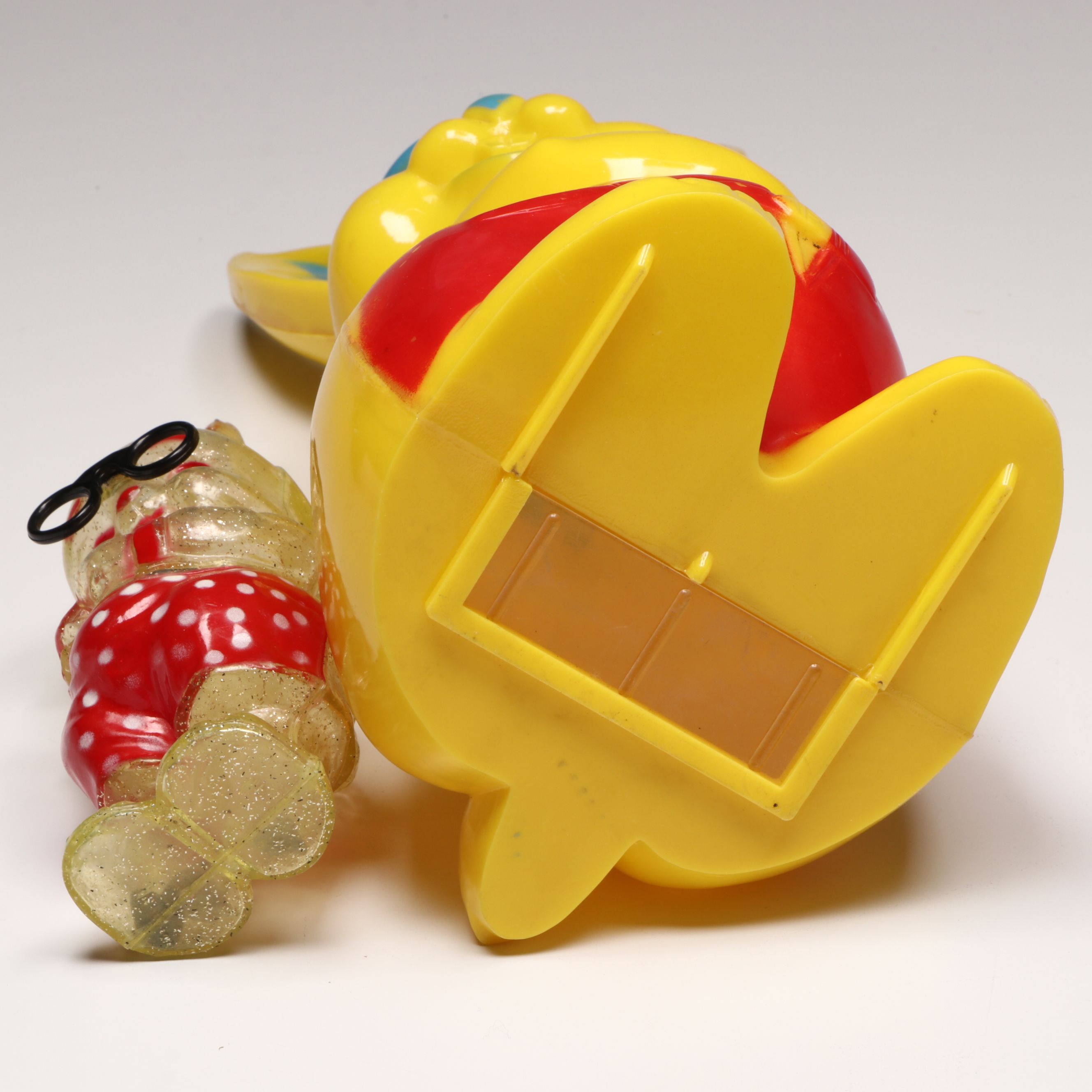 Rabbit-Shaped Bank with Other Molded Plastic Candy Boxes and Décor