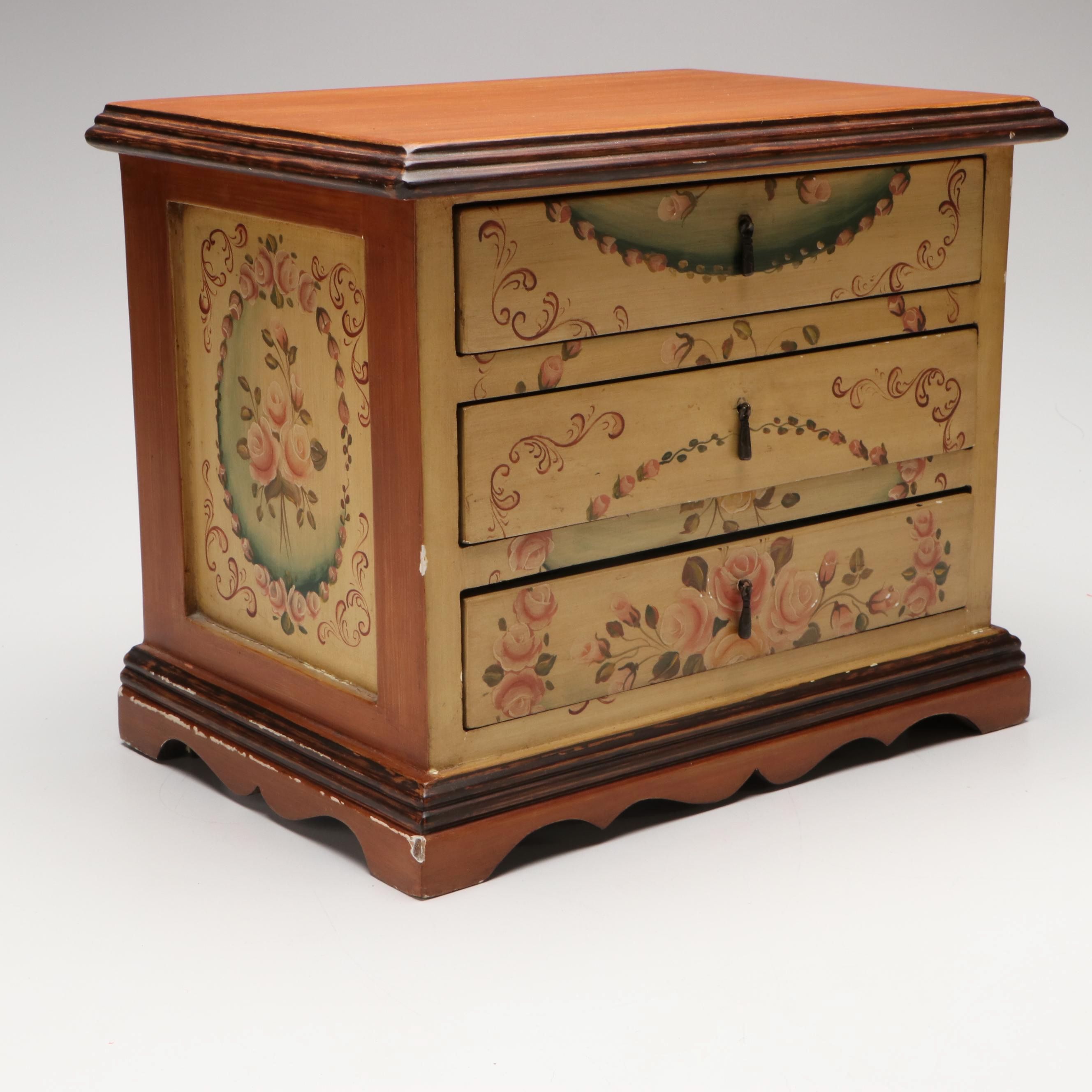 Venetian Style Vintage Wood Jewelry Box