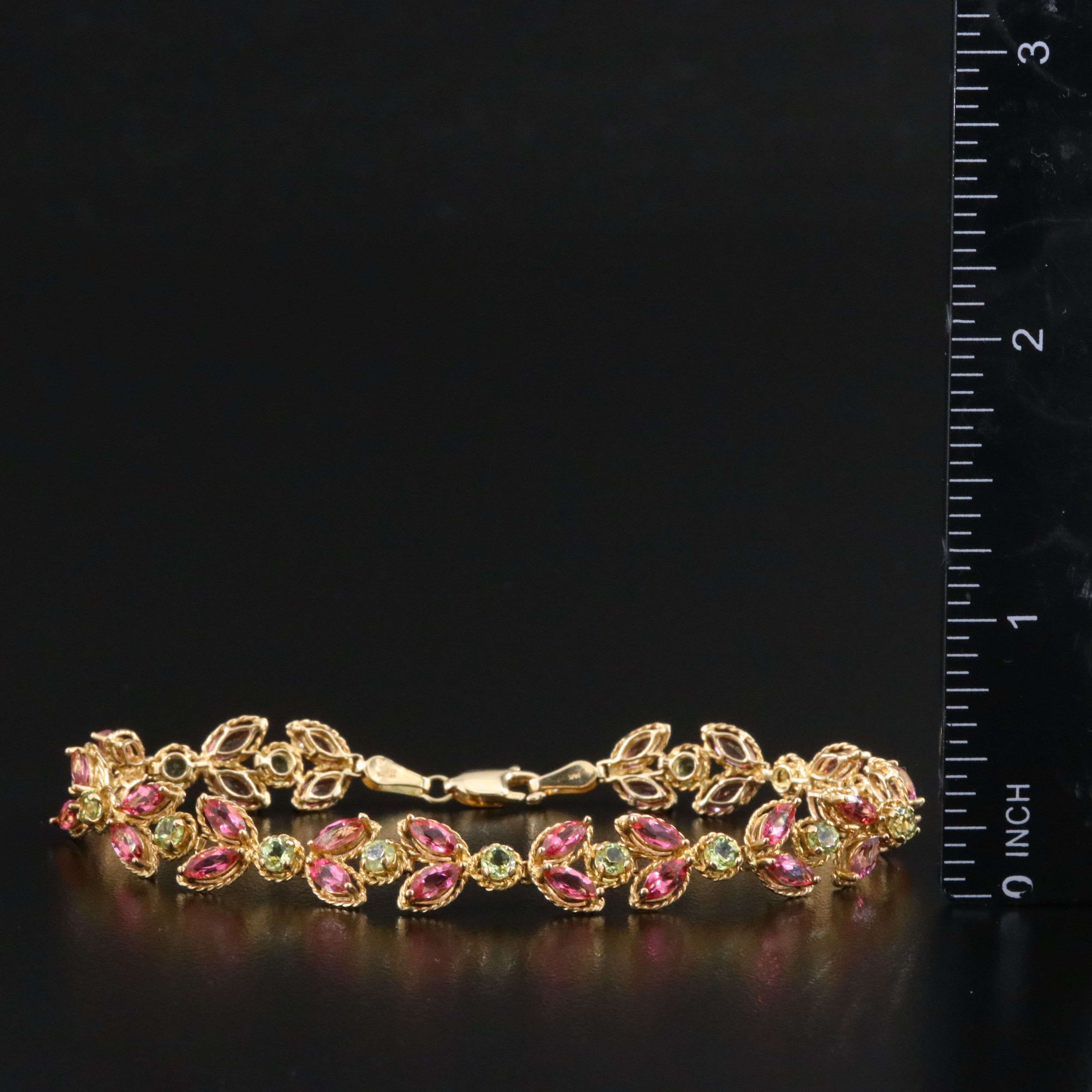 14K Peridot and Topaz Bracelet