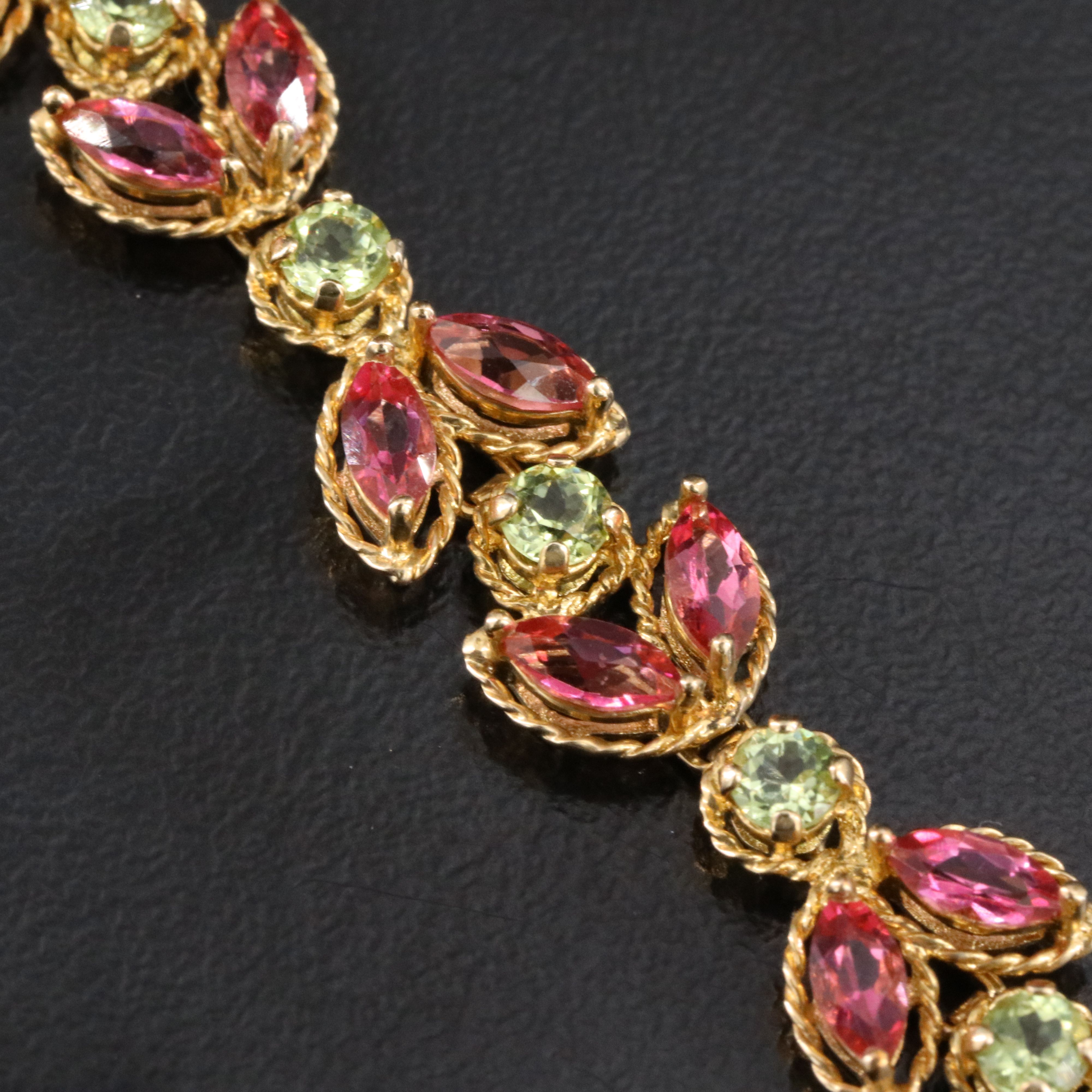 14K Peridot and Topaz Bracelet