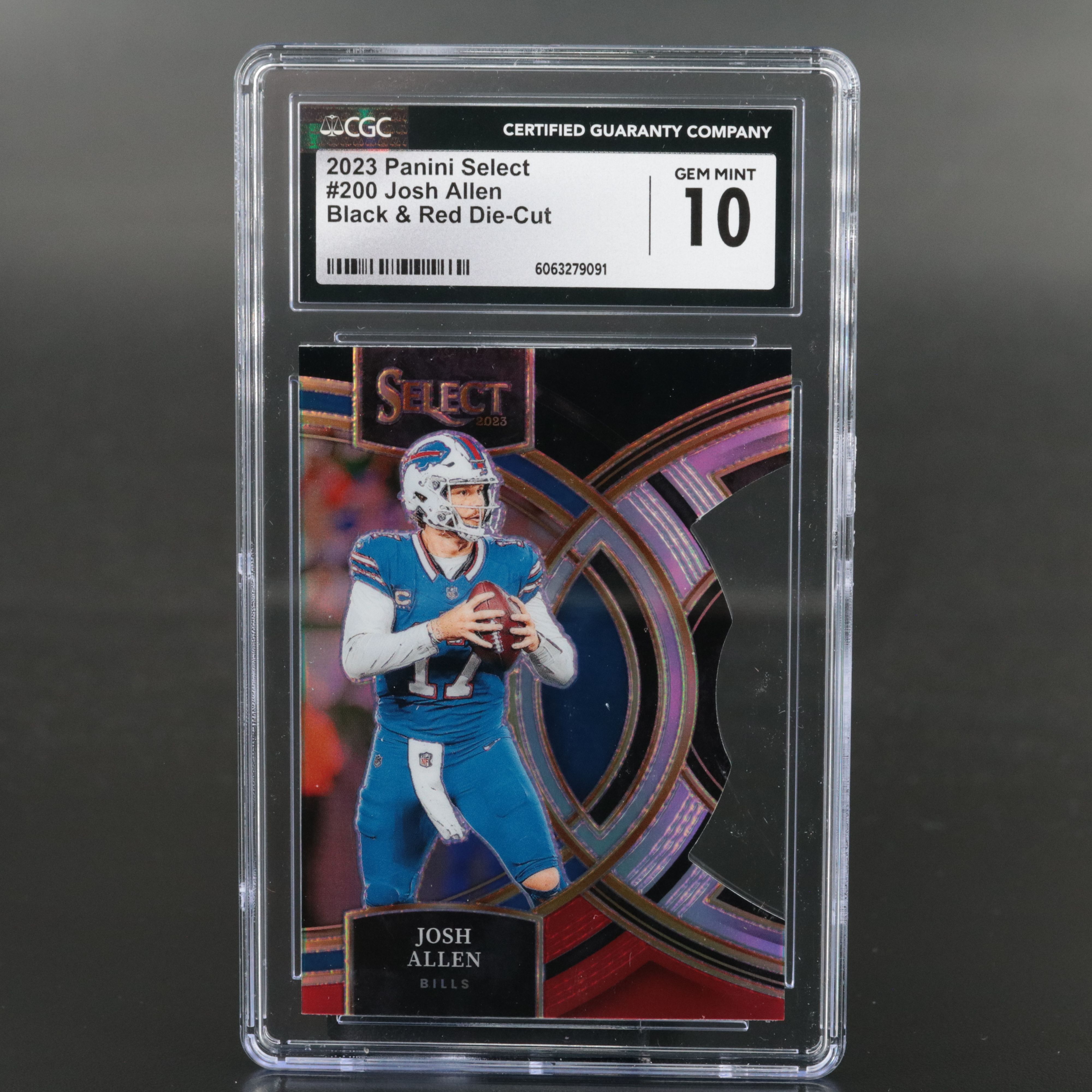2023 Select Josh Allen Black & Red Die-Cut Prizm Card Graded CGC 10